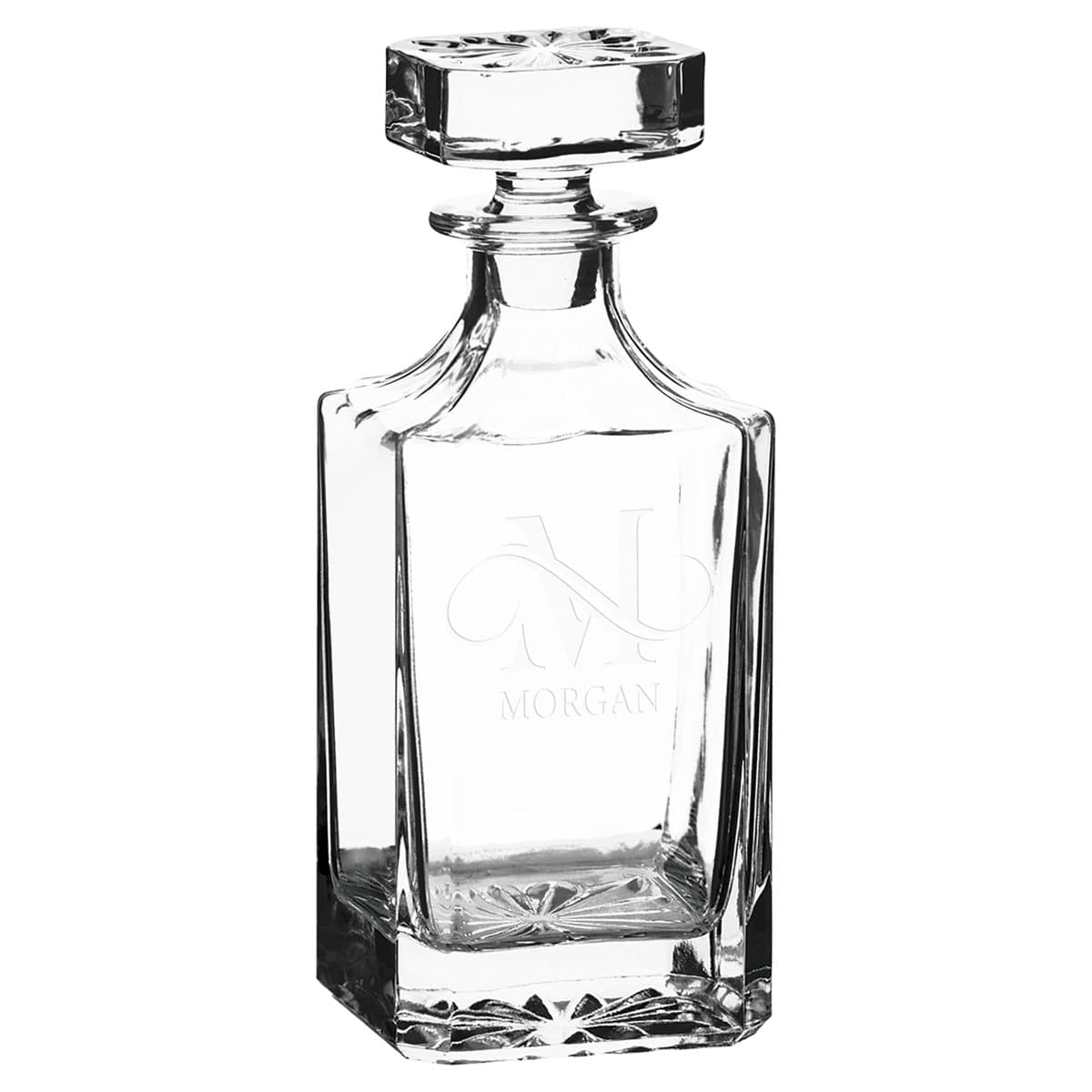 Baskılı Kağıt Kılıflı Siyah Hediye Kutusunda 750 mL Kare Cam Karaf