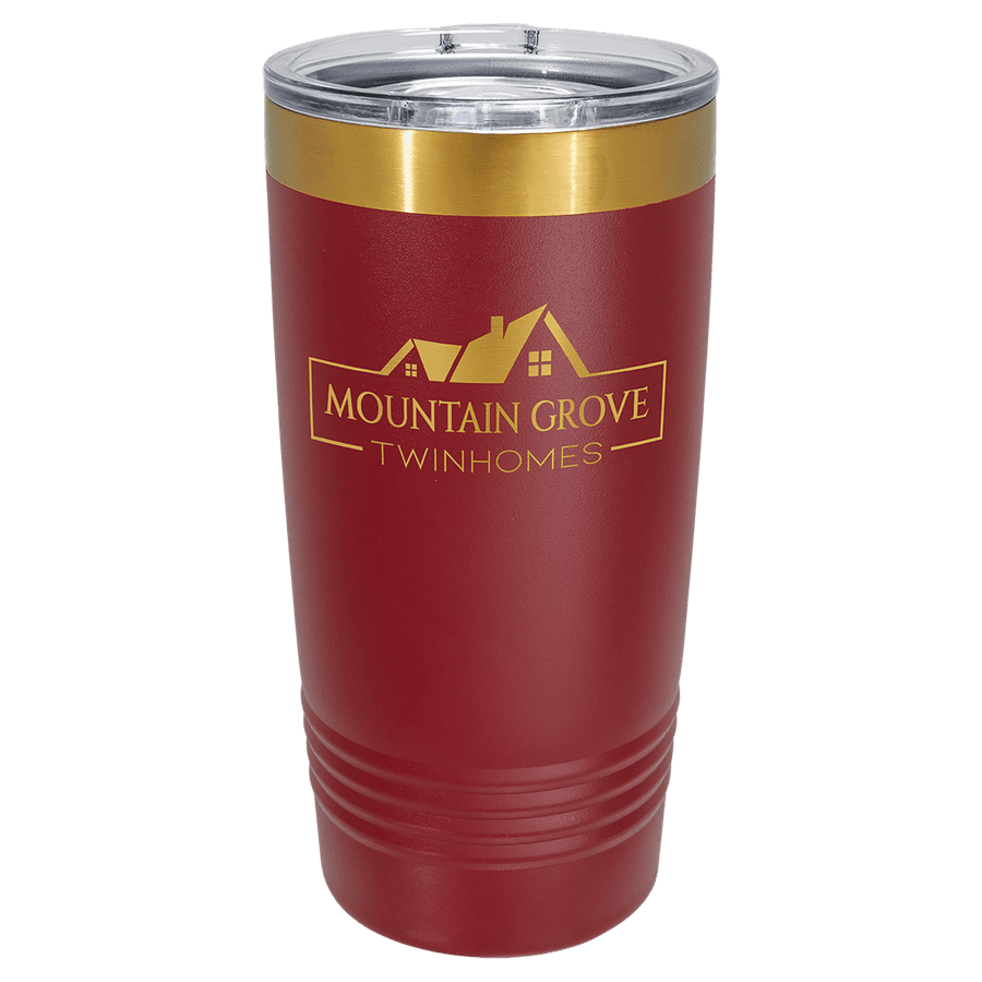20 oz. Bordo/Parlak Altın İyon Termos Bardak