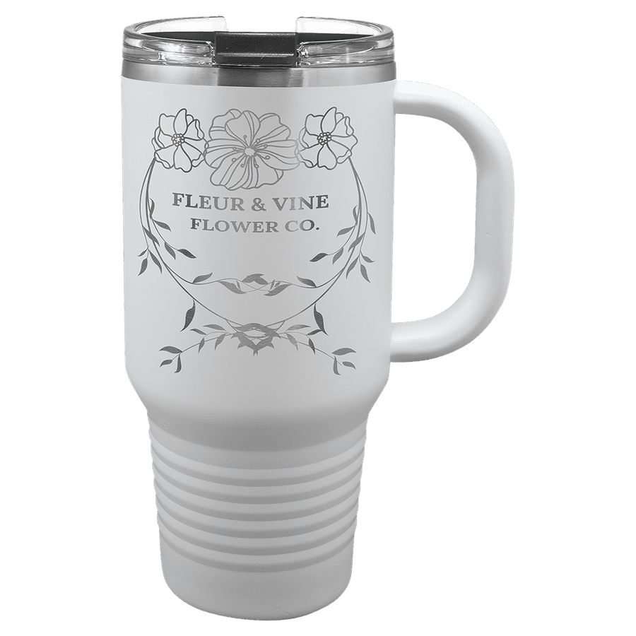 32 oz. Beyaz Seyahat Kupası