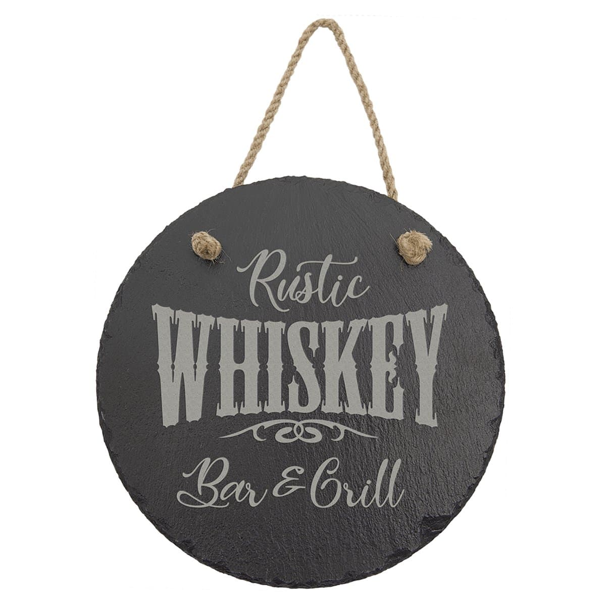 Round Slate Decor with Hanging String