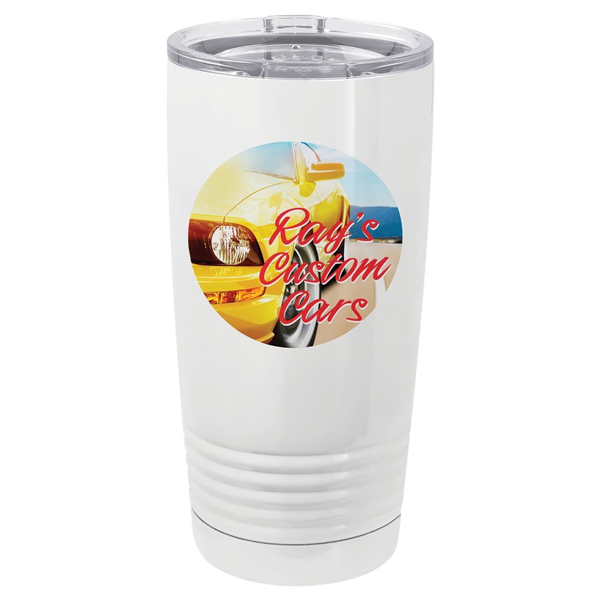 20 oz. Kapaklı Beyaz Vakum Yalıtımlı Termos Bardak