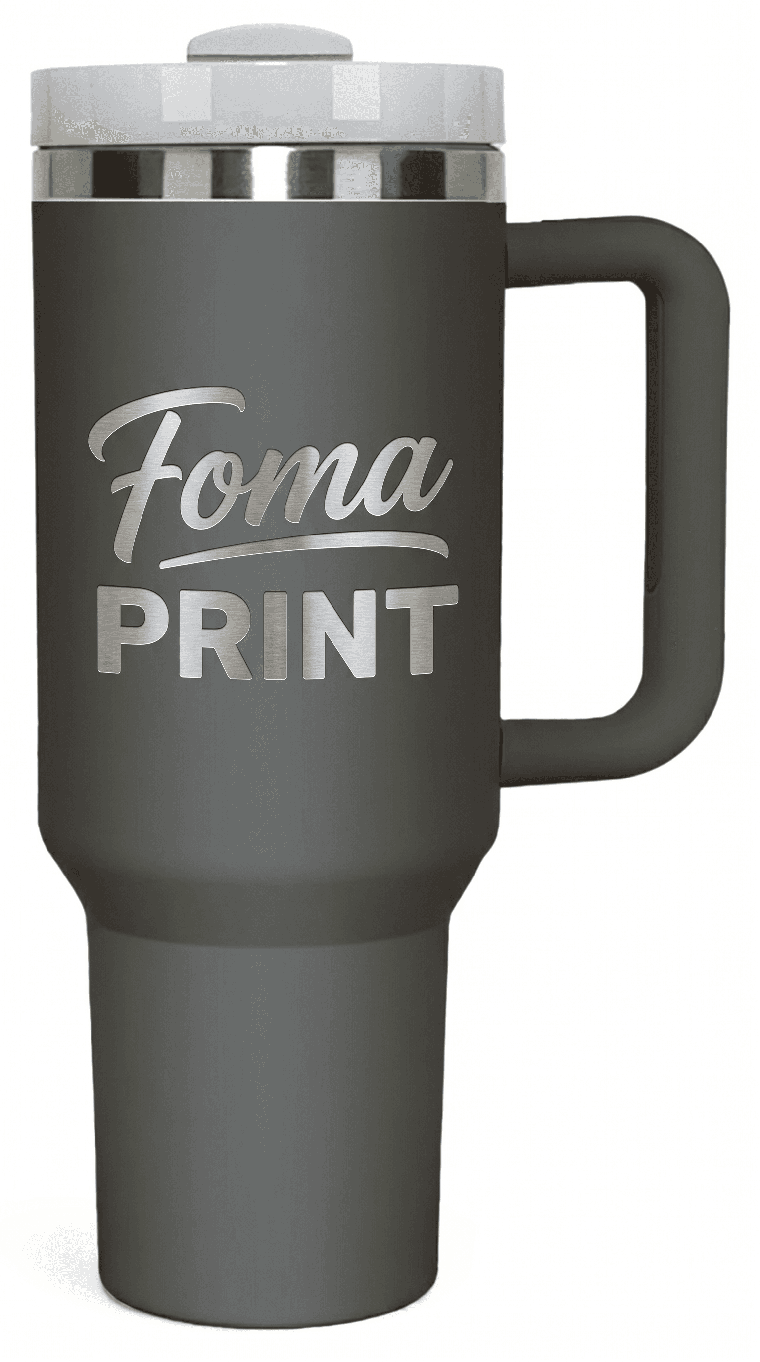 40 oz. Tumbler with Handle & Straw – Charcoal