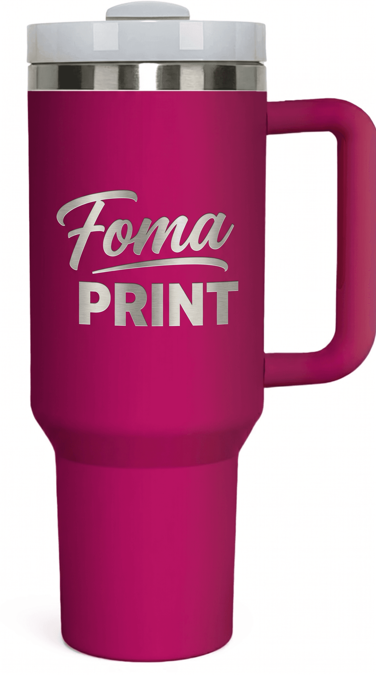 40 oz. Kulplu ve Pipetli Termos Bardak – Canlı Pembe