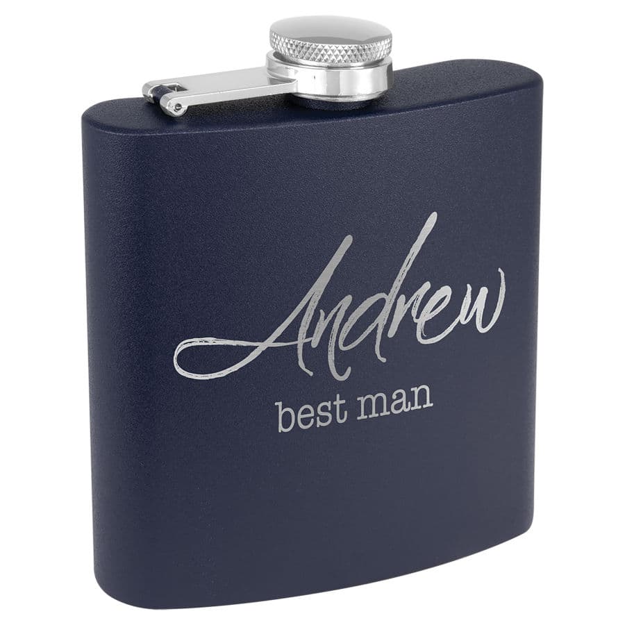 Navy Blue 6 oz. Powder Coated Stainless Steel Flask — view 1 of 2
