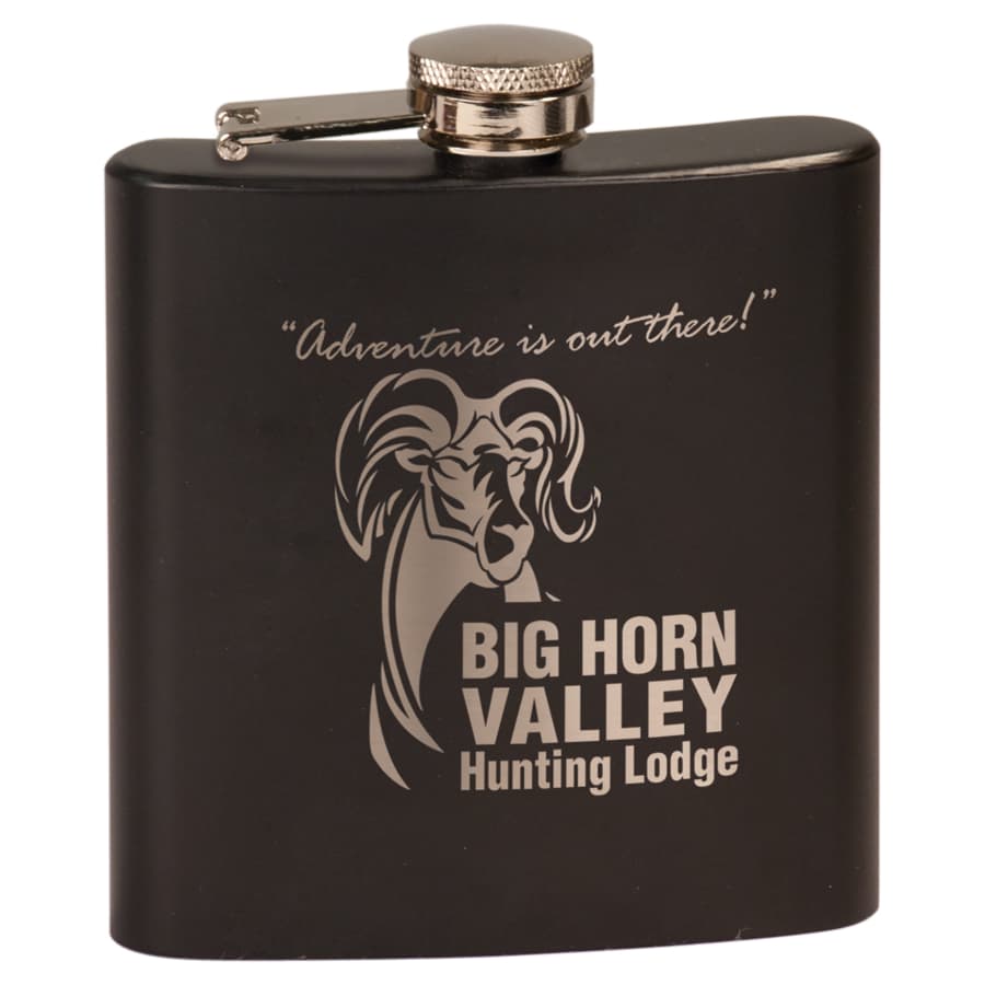 6 oz. Matte Black Stainless Steel Flask — view 1 of 2