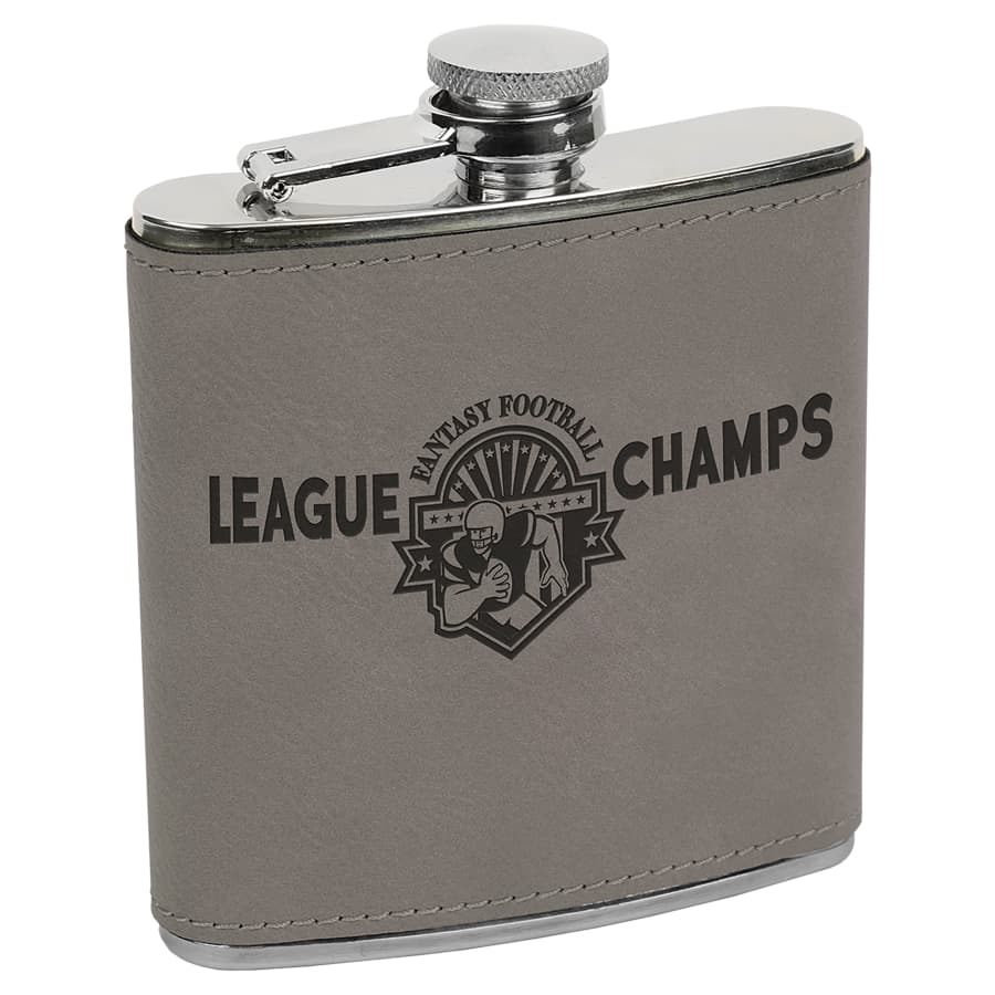 Gray 6 oz. Leatherette Flask — view 1 of 3