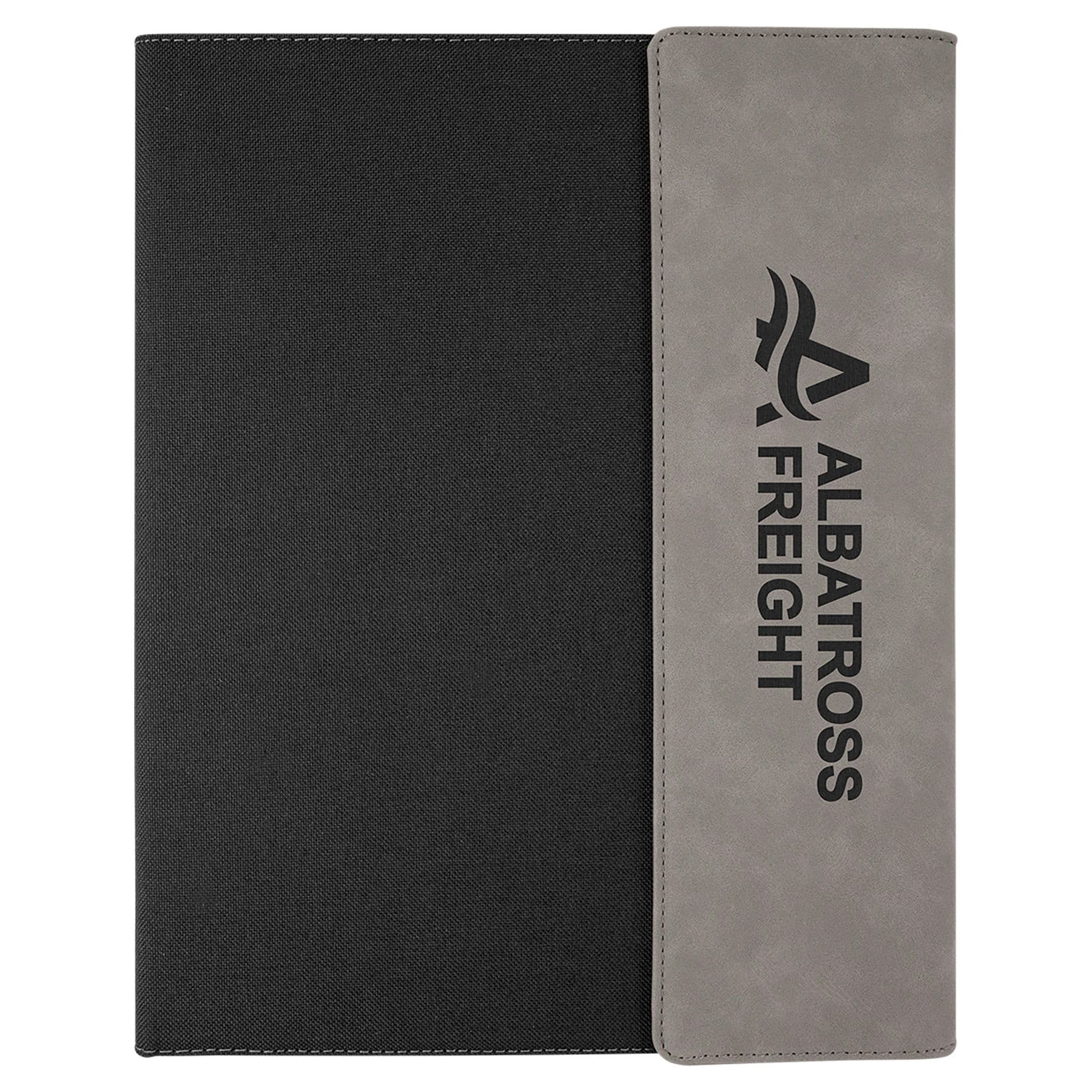 Black with Gray/Black Leatherette Canvas Portfolio with Notepad — view 1 of 5