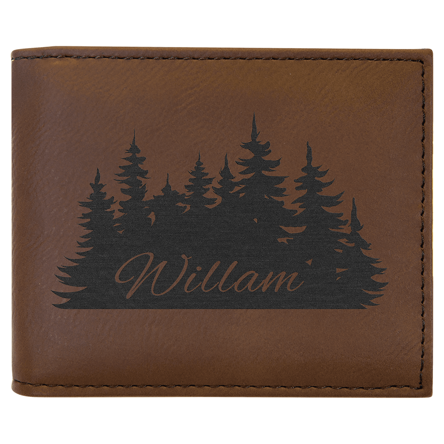 Dark Brown Leatherette Bifold Wallet with Flip ID — view 1 of 6