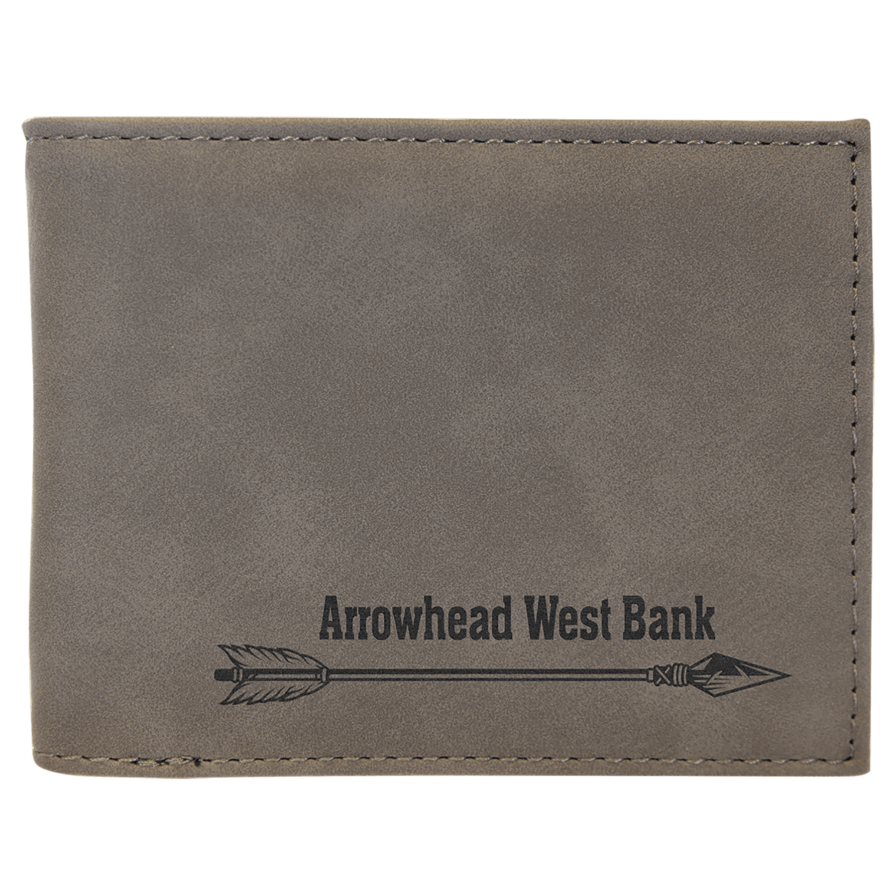 Gray Leatherette Bifold Wallet with Flip ID — view 1 of 6