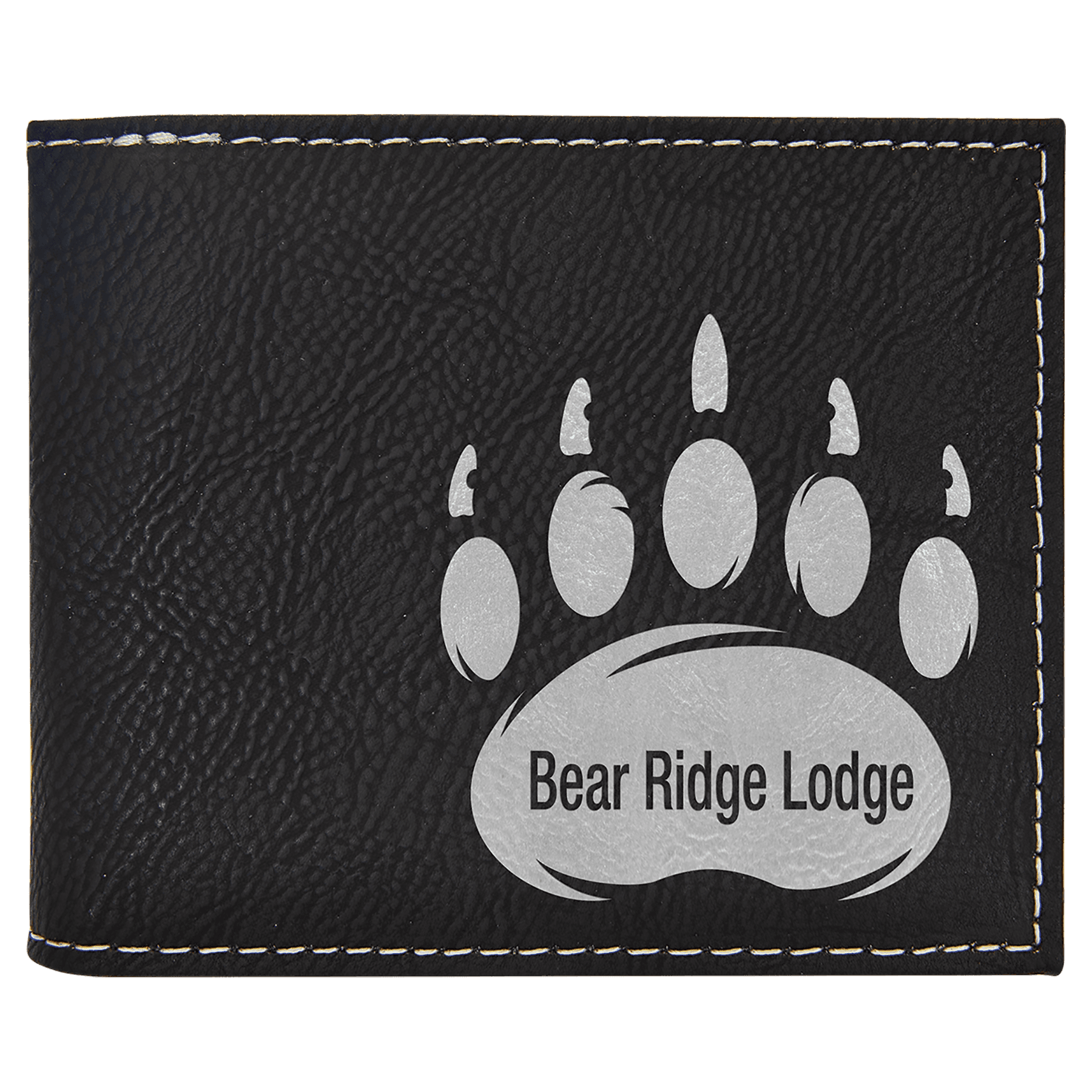 Black/Silver Leatherette Bifold Wallet with Flip ID — view 1 of 6