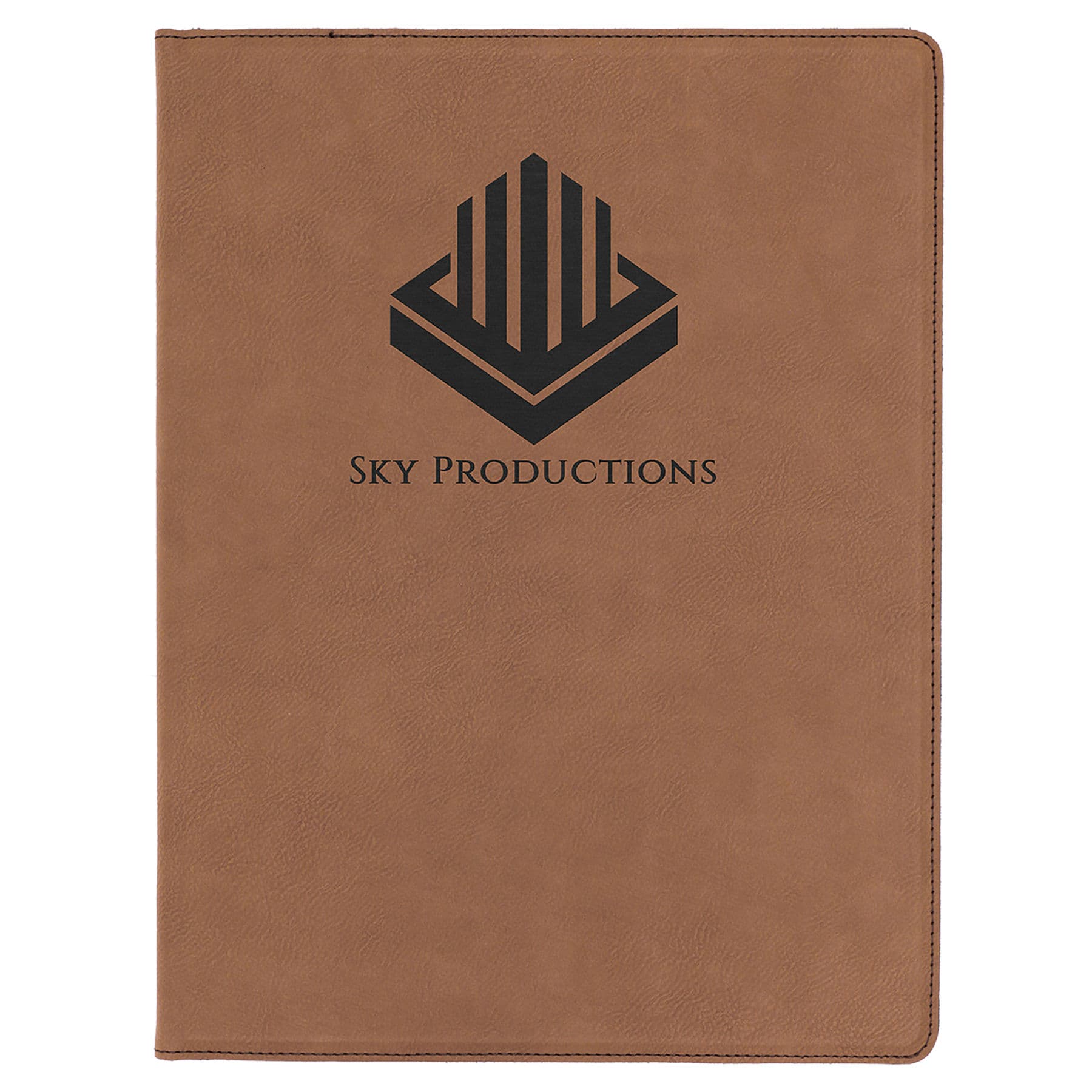 Dark Brown Leatherette Portfolio with Notepad — view 1 of 2