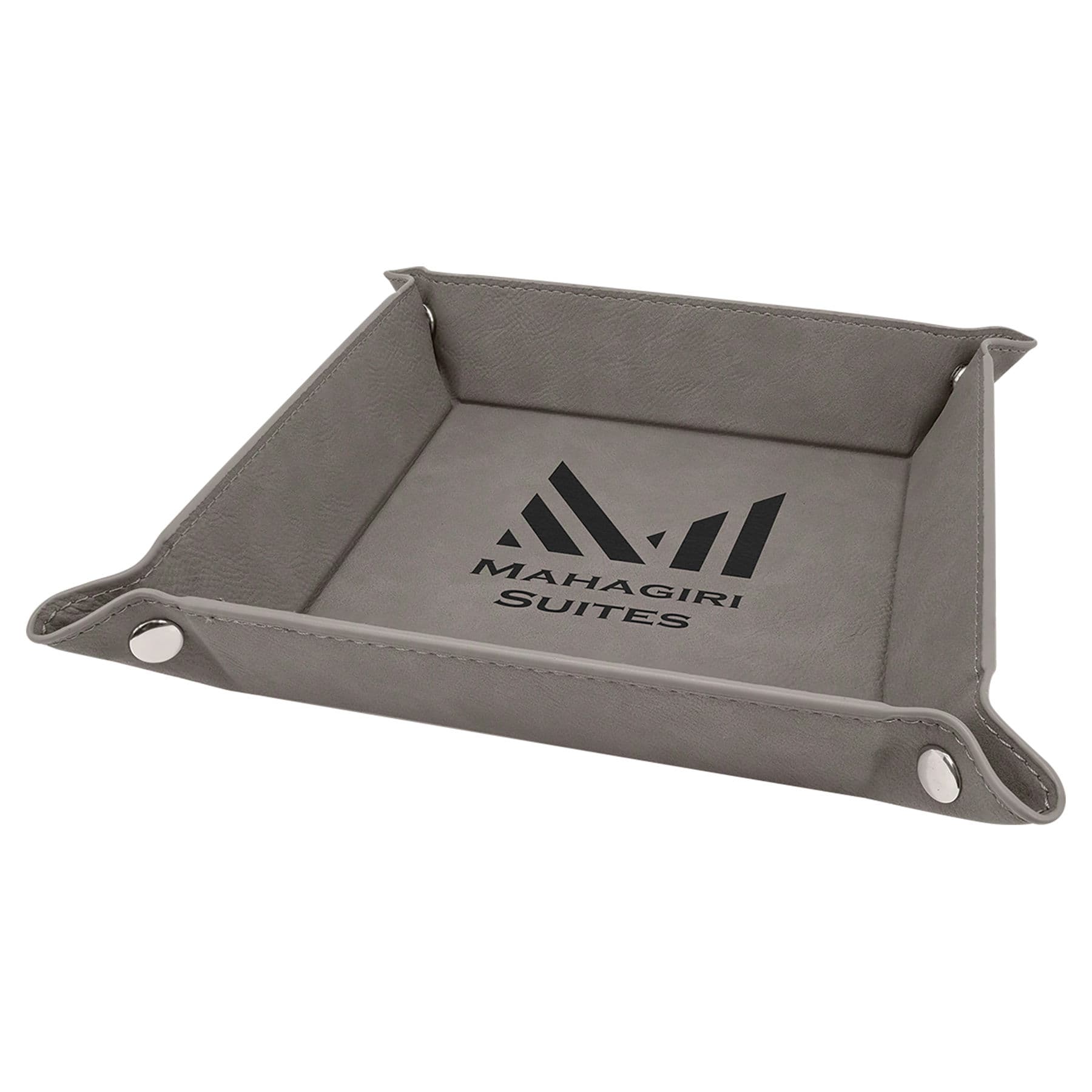 Gray Leatherette Snap Up Tray — view 1 of 2