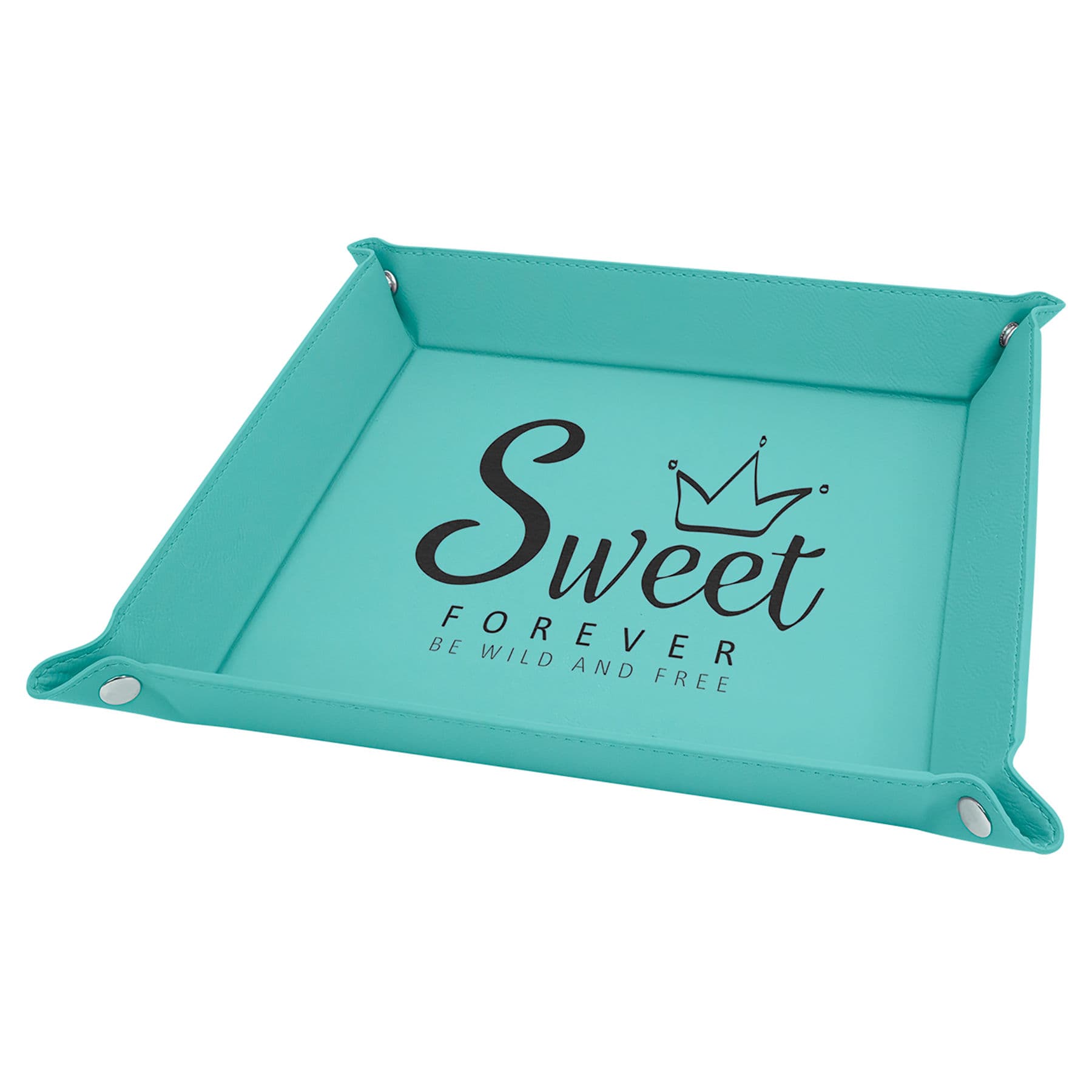 Teal Leatherette Snap Up Tray — view 1 of 2