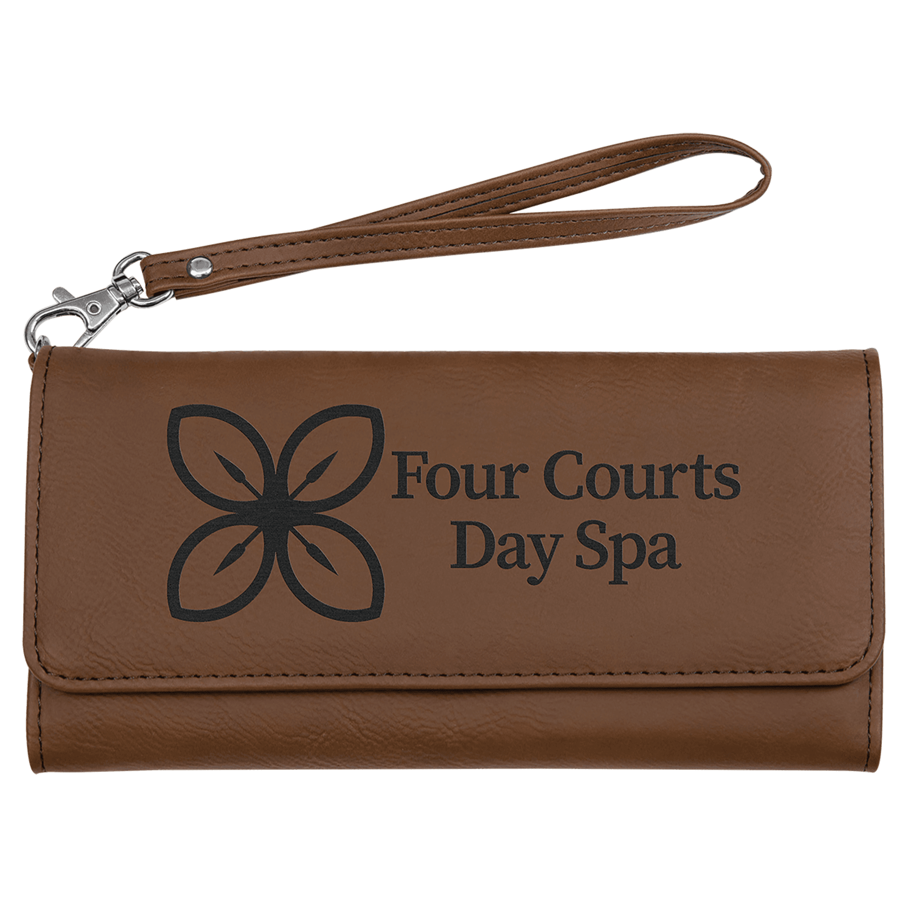 Dark Brown Leatherette Wallet with Strap — view 1 of 5