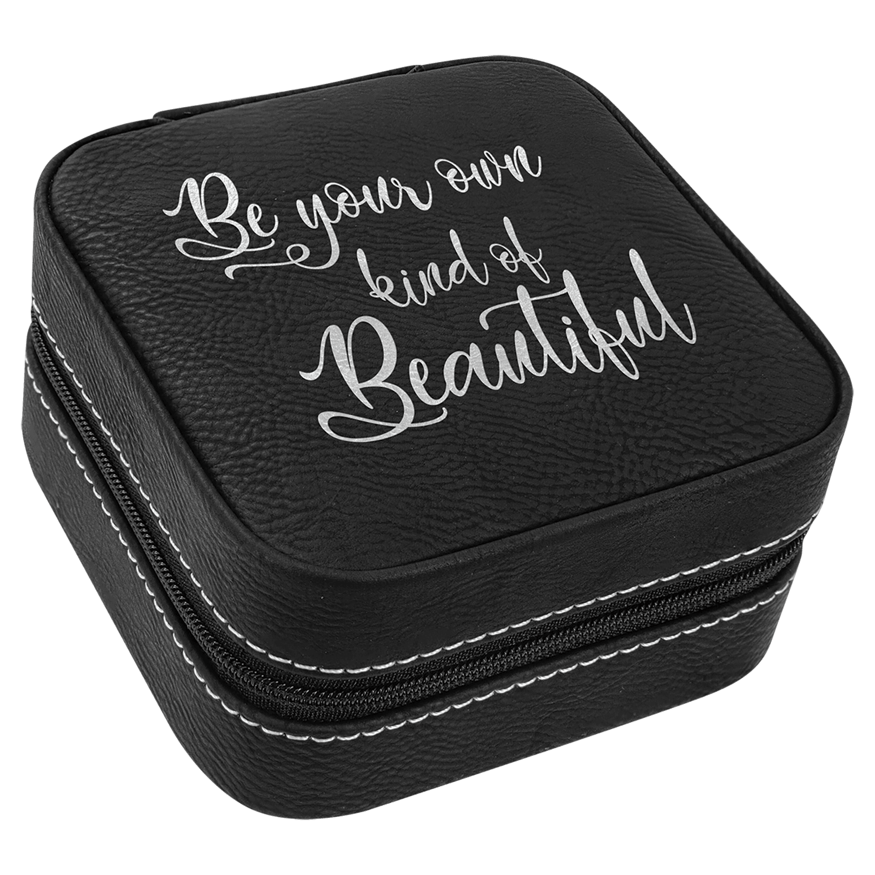 Black/Silver Leatherette Travel Jewelry Box — view 1 of 6