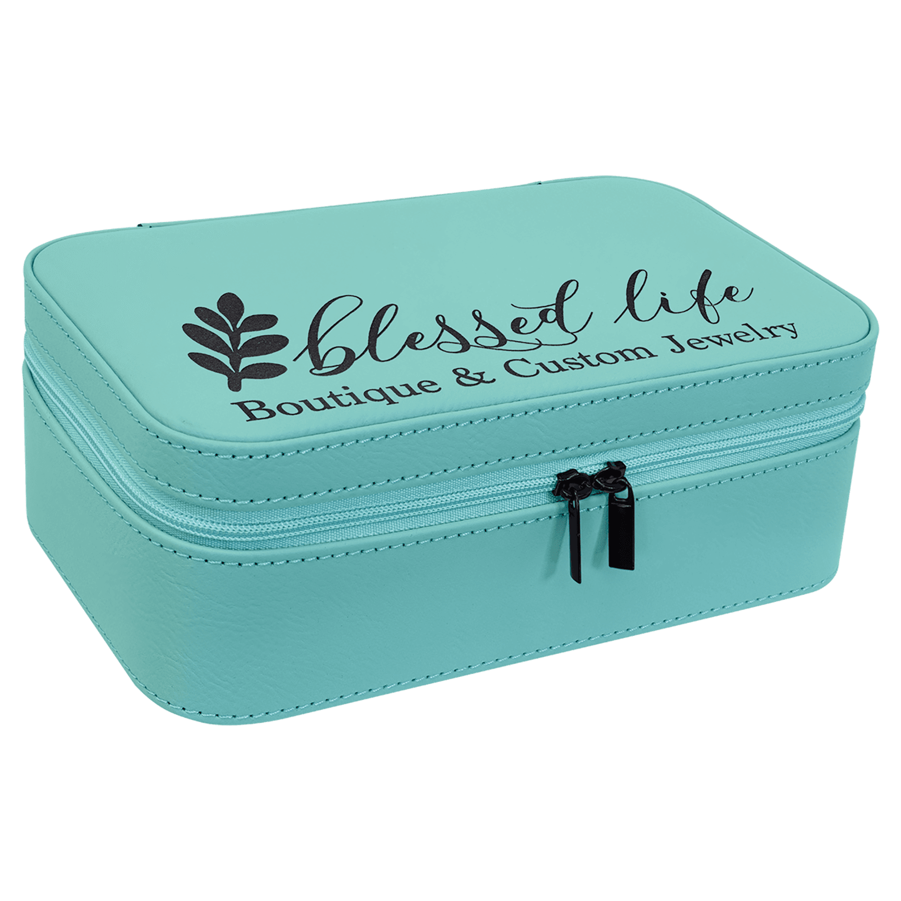 Teal Large Leatherette Jewelry Box — view 1 of 6