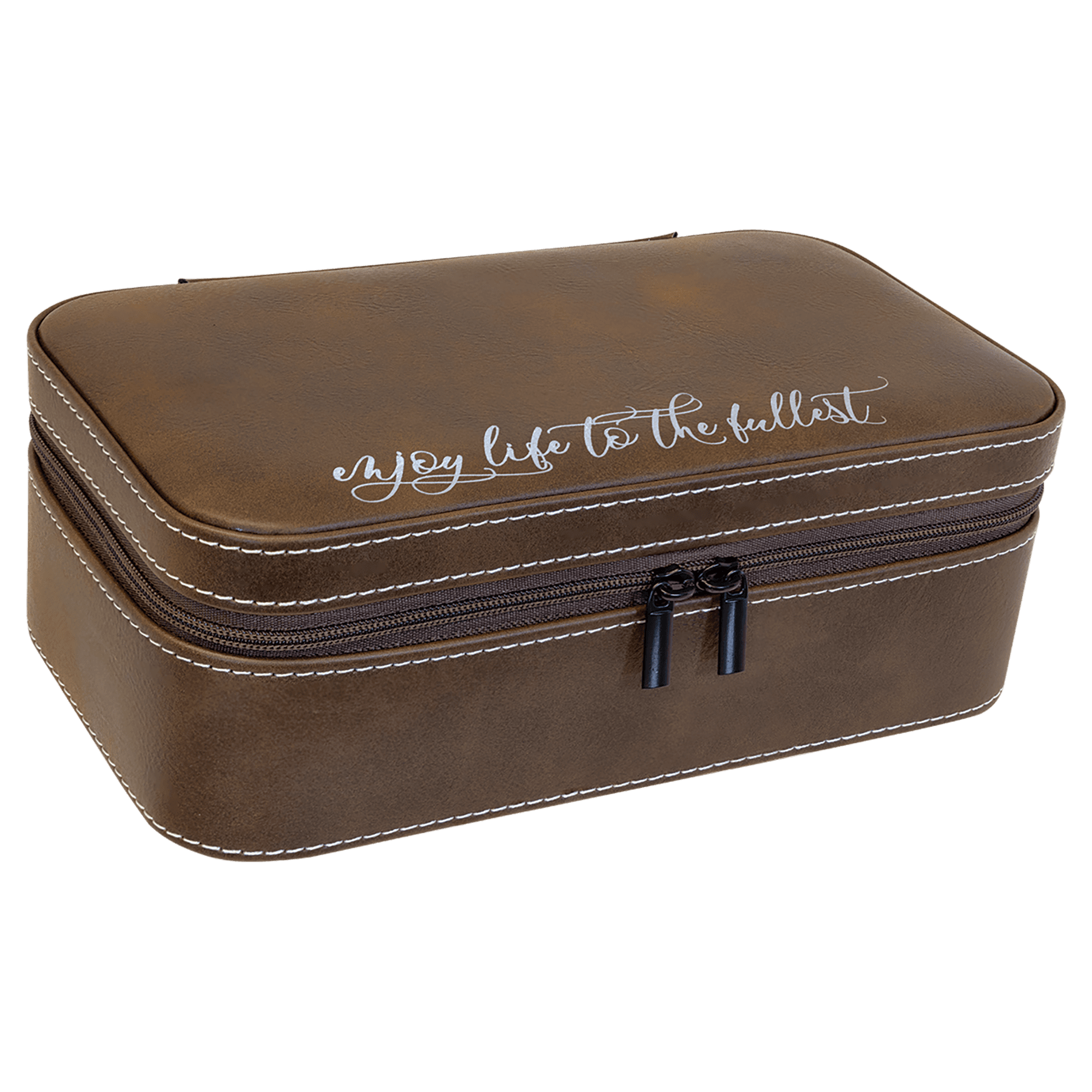 Rustic/Silver Large Leatherette Jewelry Box — view 1 of 6