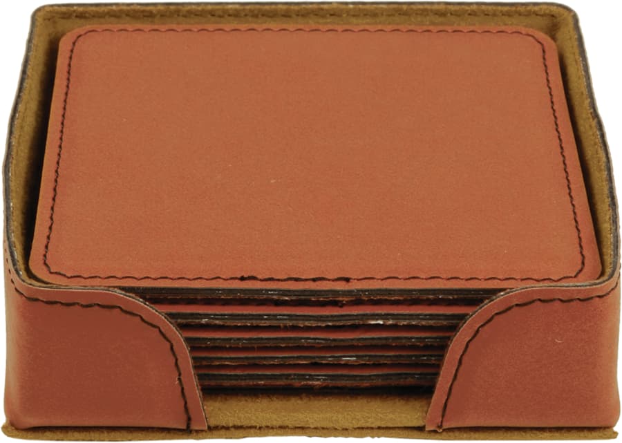Rawhide Square Leatherette 6-Coaster Set — view 1 of 2