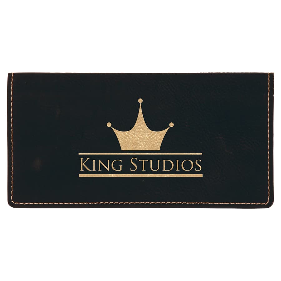Black/Gold Leatherette Checkbook Cover — view 1 of 3