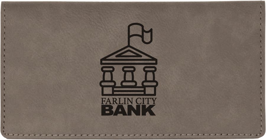 Gray Leatherette Checkbook Cover — view 1 of 3
