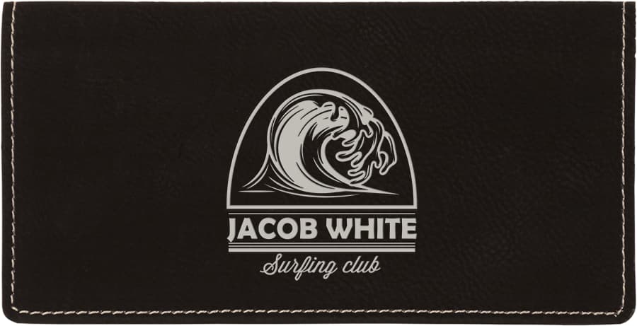 Black/Silver Leatherette Checkbook Cover — view 1 of 3