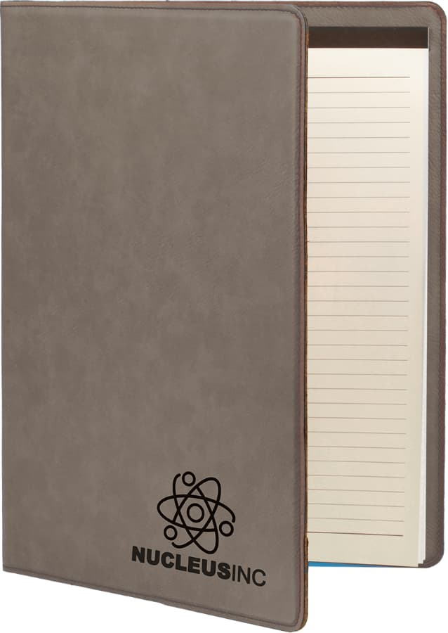 Gray Leatherette Portfolio with Notepad — view 1 of 5