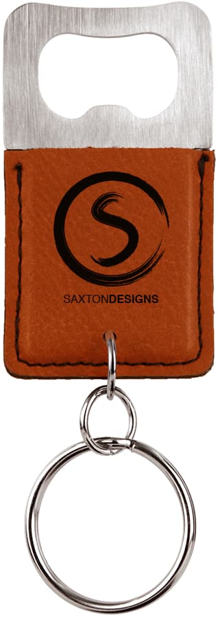 Rawhide Leatherette Rectangle Bottle Opener Keychain — view 1 of 3