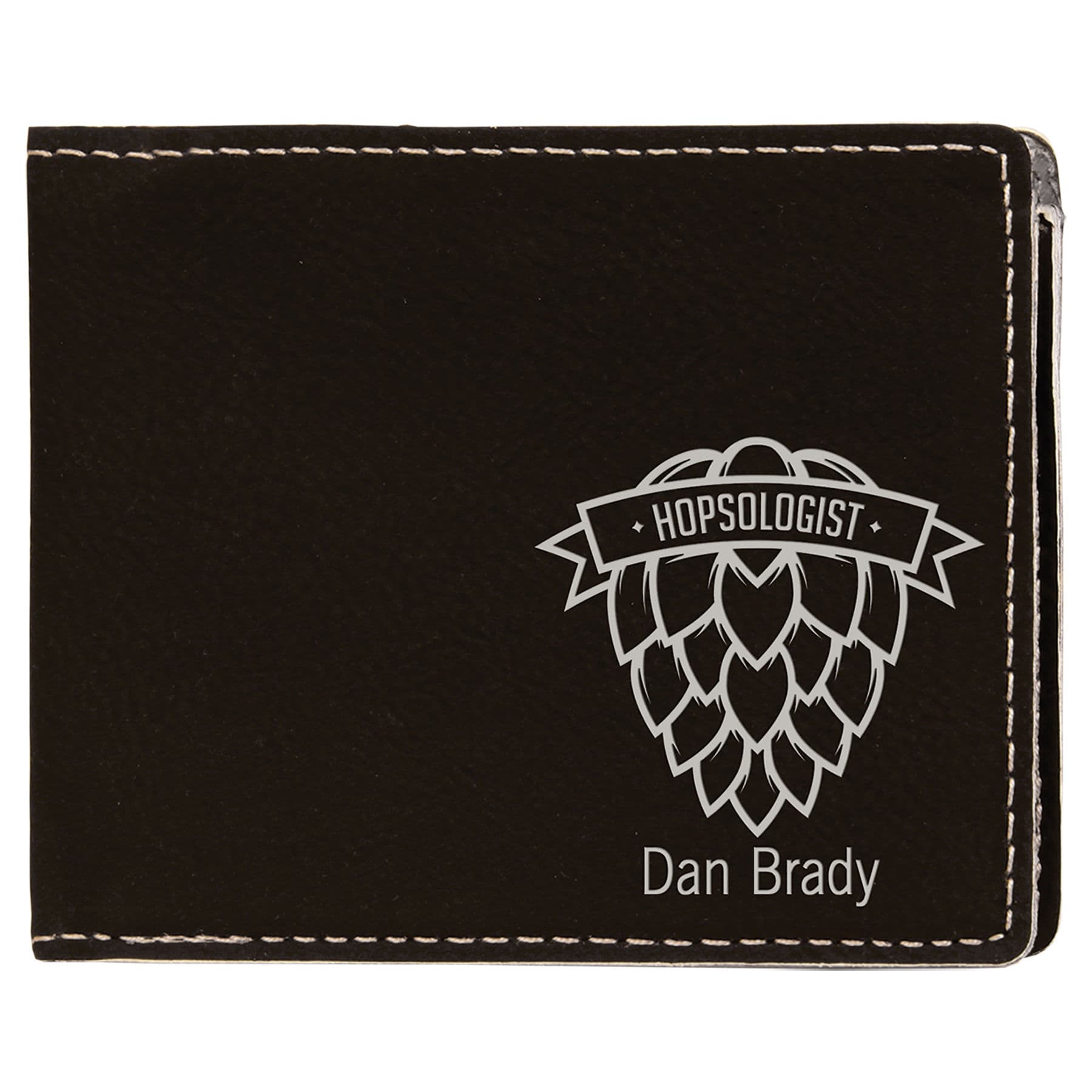 Black/Silver Leatherette Bifold Wallet — view 1 of 3