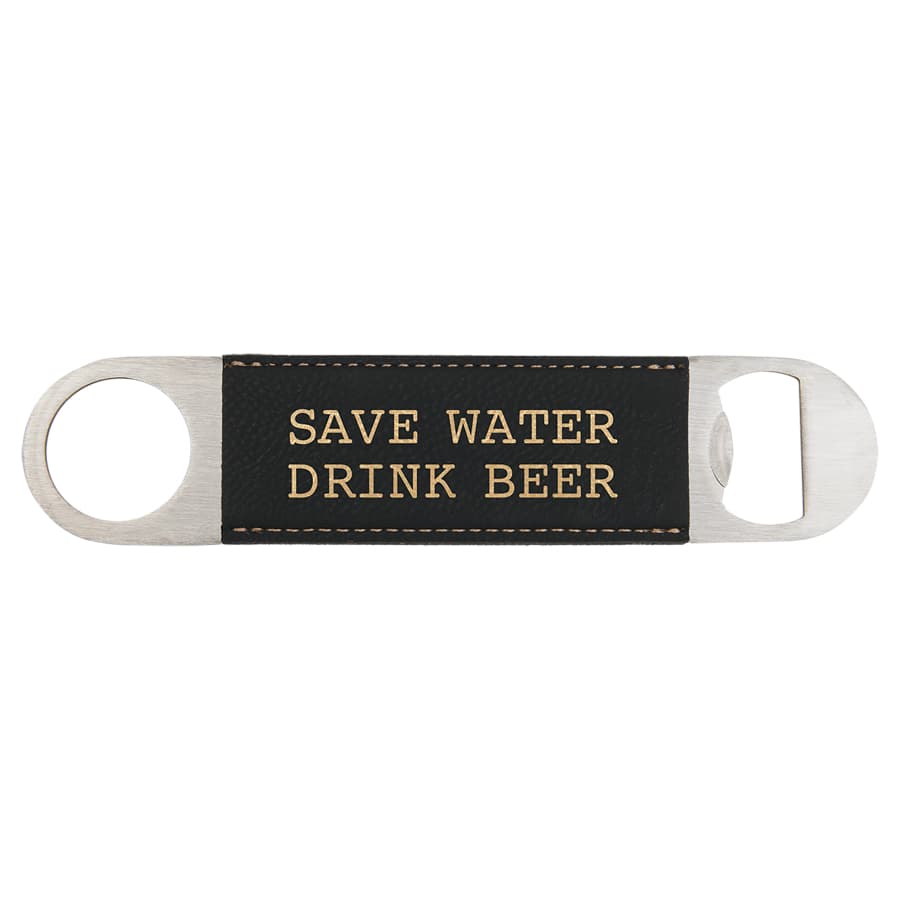 Black/Gold Leatherette Bottle Opener — view 1 of 2
