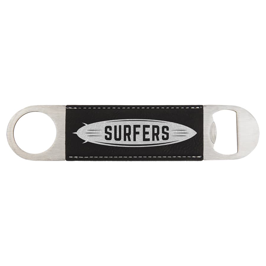 Black/Silver Leatherette Bottle Opener — view 1 of 2