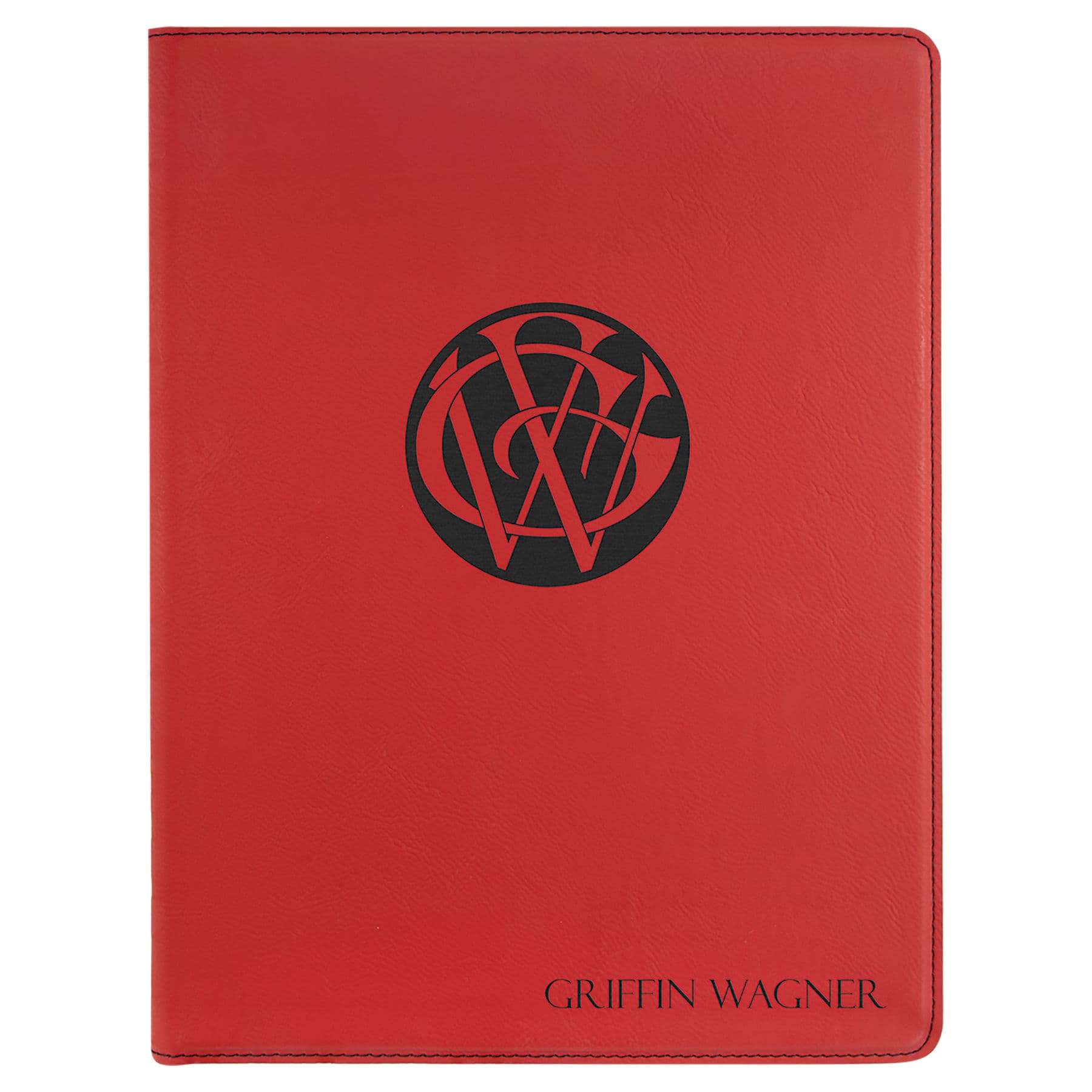 Red Leatherette Portfolio with Notepad — view 1 of 3