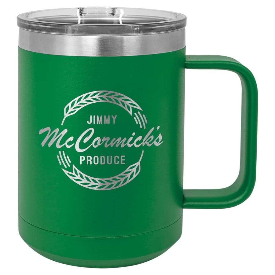 Green 15 oz. Coffee Mug with Clear Slider Lid — view 1 of 2