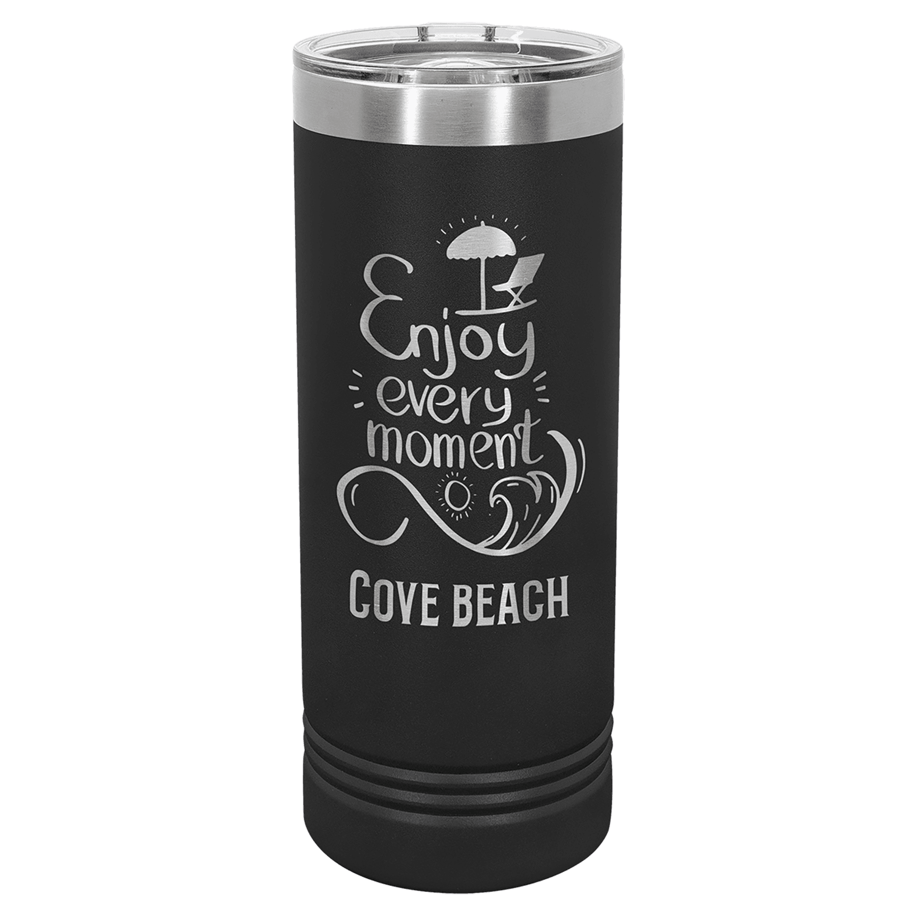 Black 22 oz. Skinny Tumbler with Slider Lid — view 1 of 2