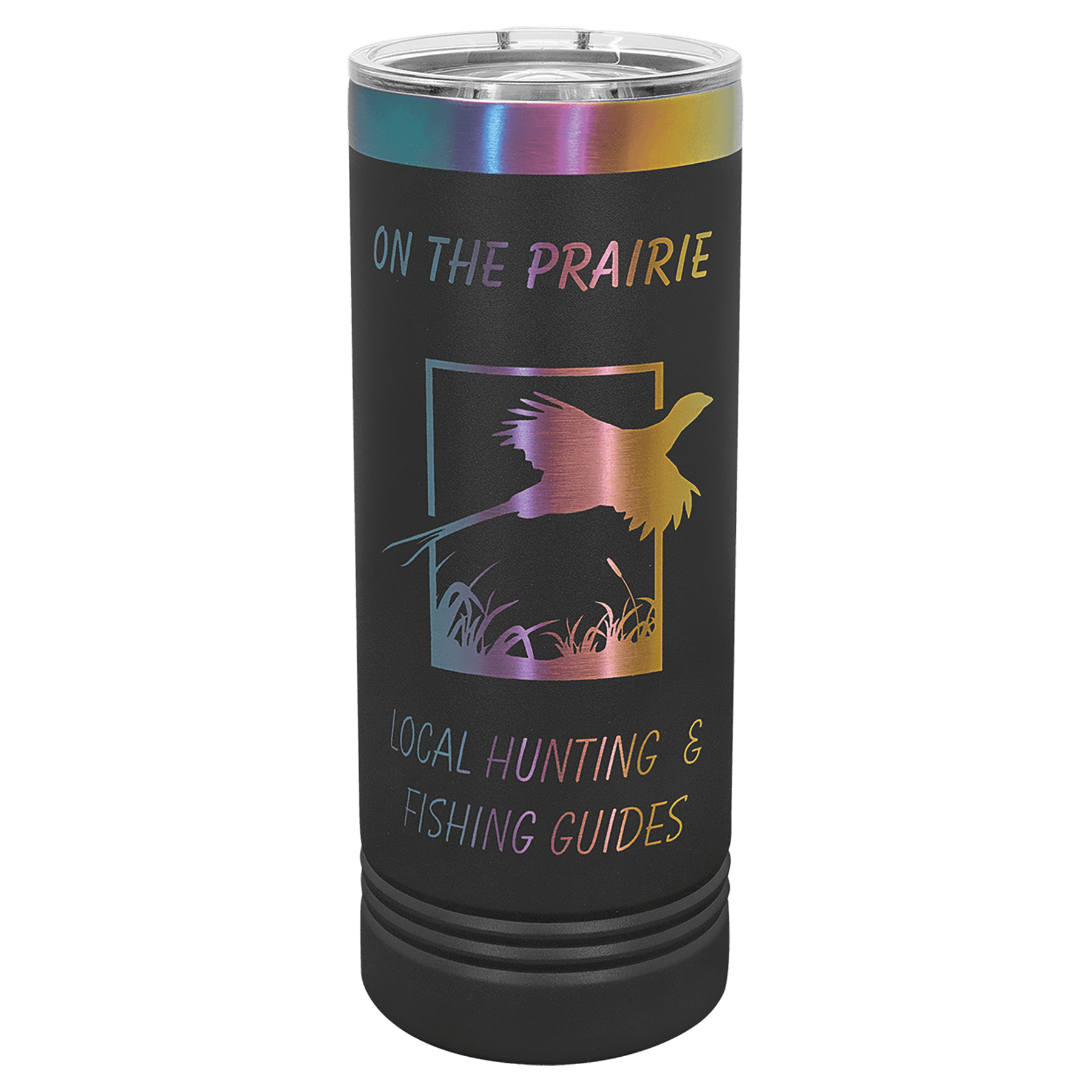 22 oz. Black/Prism ION-Plated Skinny Tumbler with Slider Lid — view 1 of 3