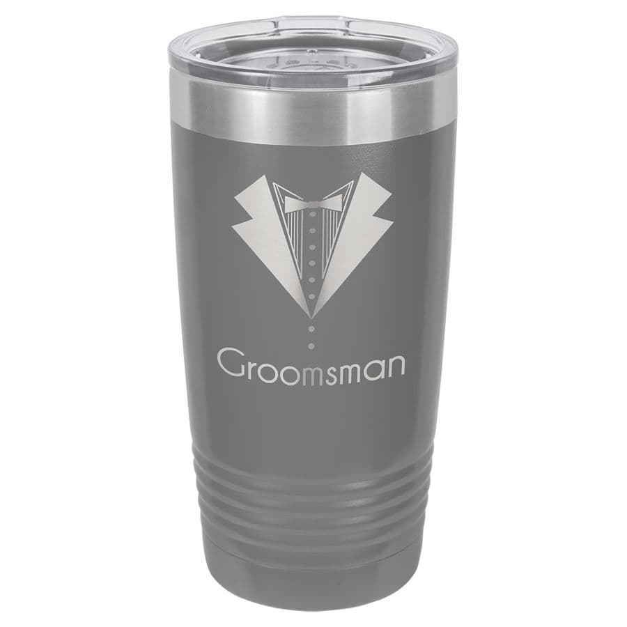 Dark Gray 20 oz. Ringneck Tumbler with Clear Lid — view 1 of 2