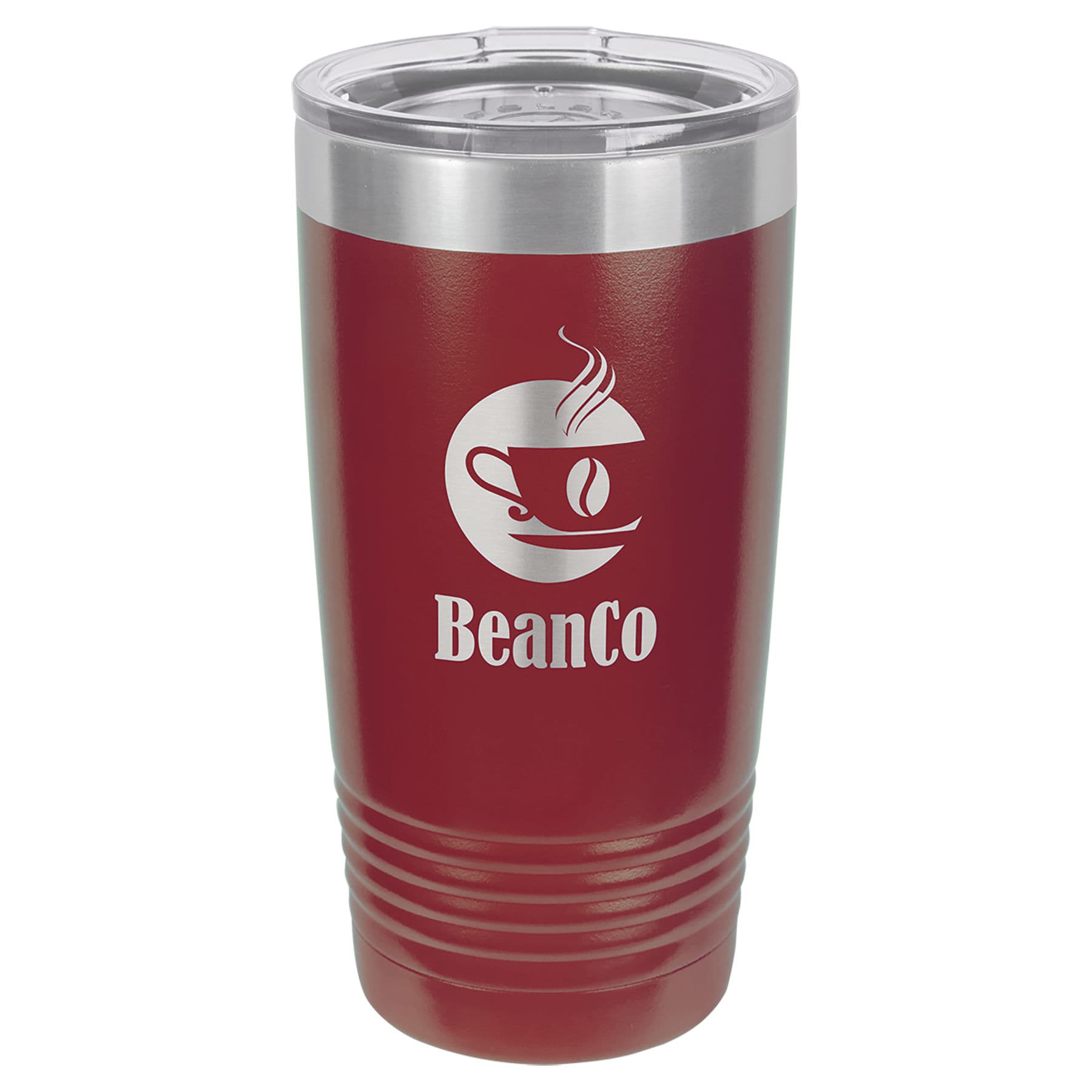 Maroon 20 oz. Ringneck Tumbler with Clear Lid — view 1 of 2