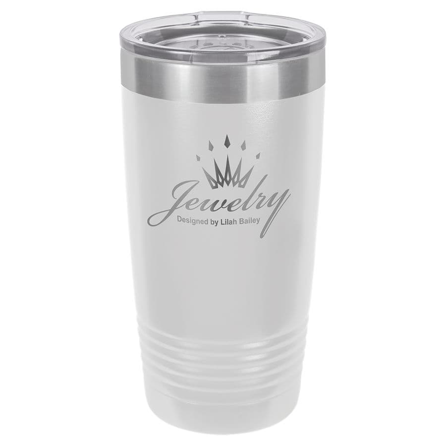 White 20 oz. Ringneck Tumbler with Clear Lid — view 1 of 2