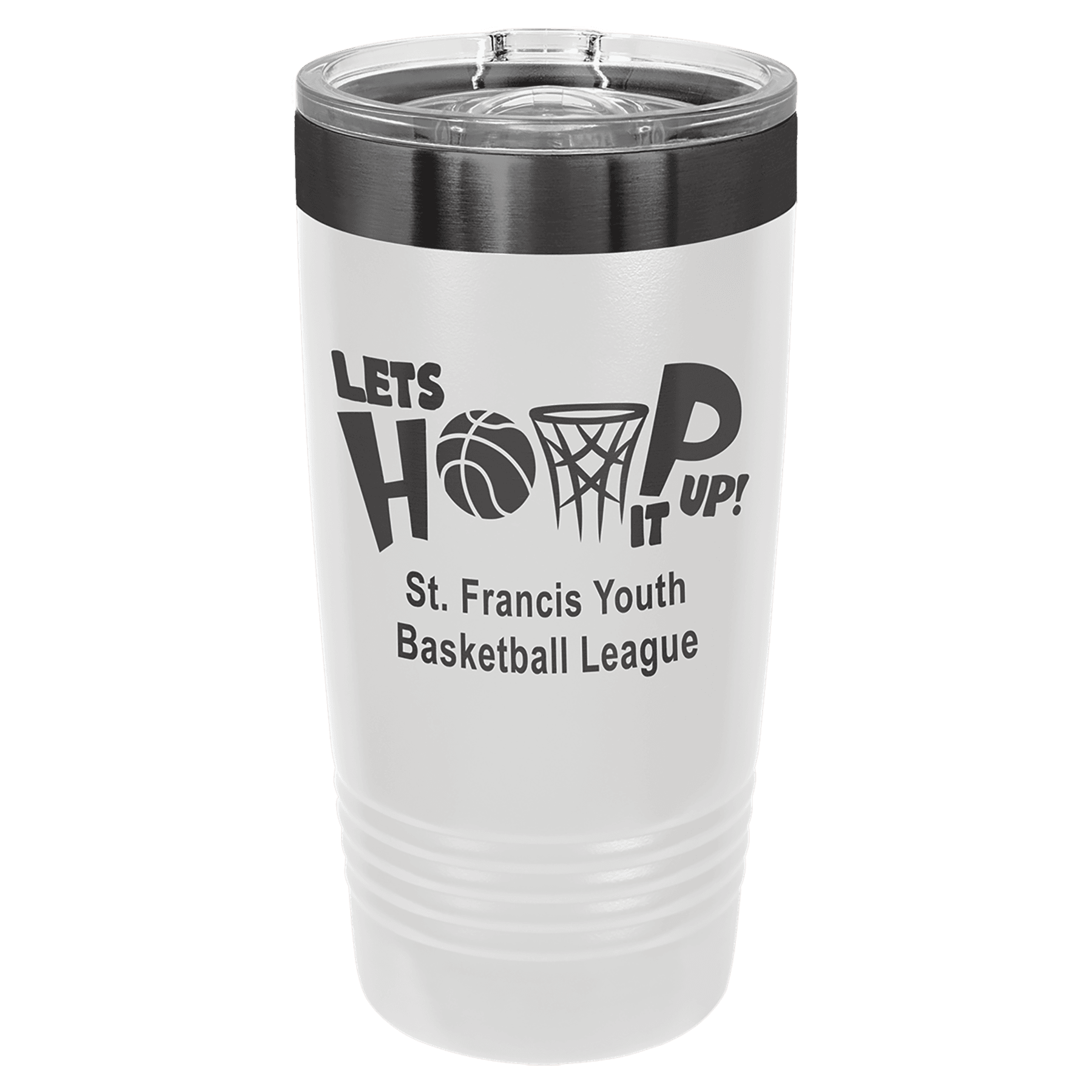 20 oz. White/Ghost Black ION-Plated Ringneck Tumbler with Slider Lid — view 1 of 2