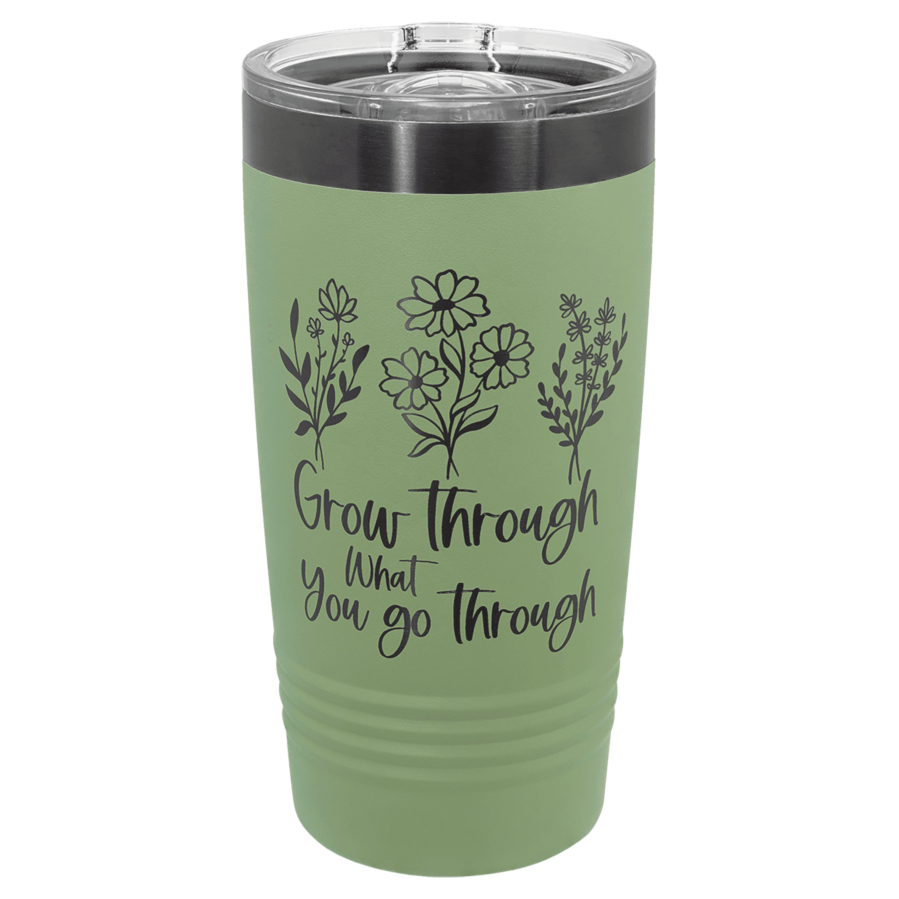 20 oz. Summer Sage/Ghost Black ION-Plated Tumbler with Slider Lid — view 1 of 2