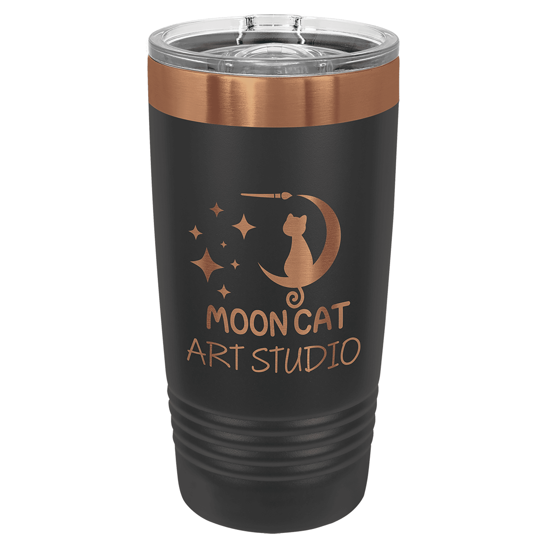 20 oz. Black/Rose Gold ION-Plated Ringneck Tumbler with Slider Lid — view 1 of 2