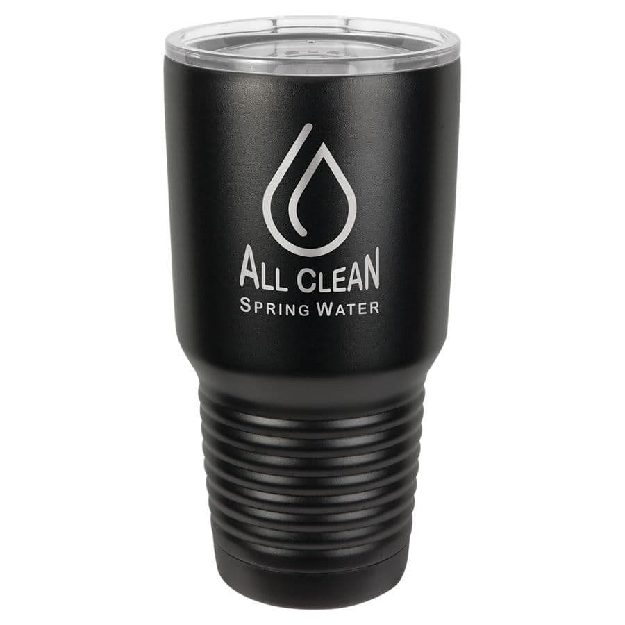 Black 30 oz. Ringneck Tumbler with Clear Lid-No Top Ring — view 1 of 2