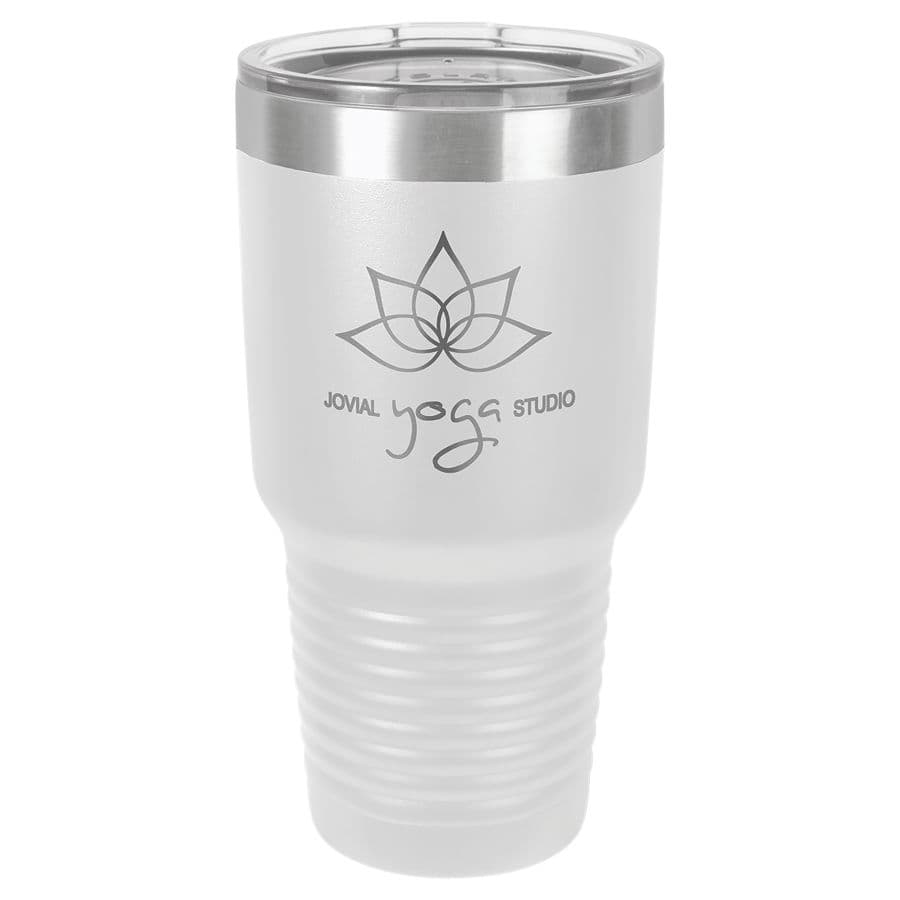 White 30 oz. Ringneck Tumbler with Clear Lid — view 1 of 2