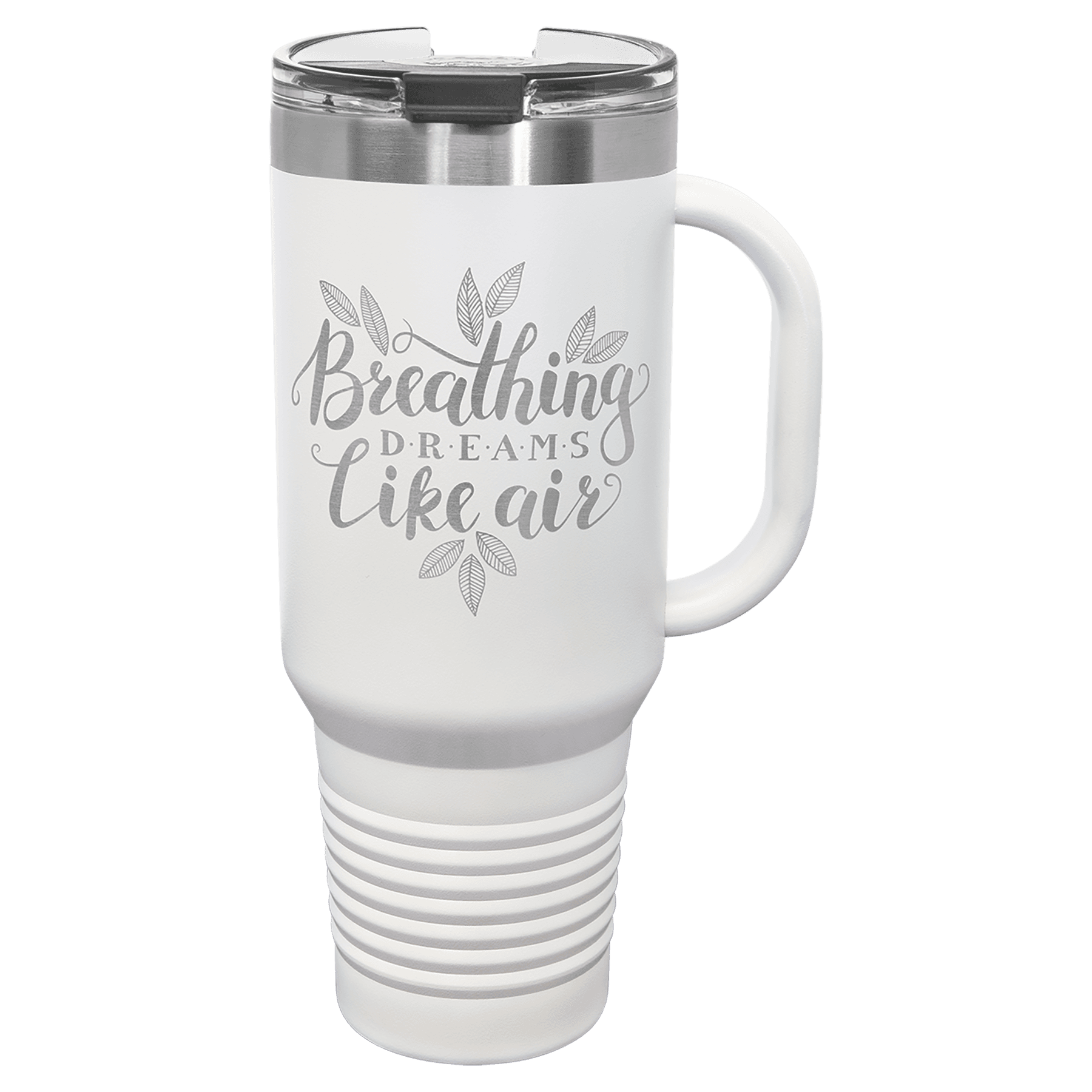 White 40 oz. Travel Mug with Straw and Snap Lid — view 1 of 5