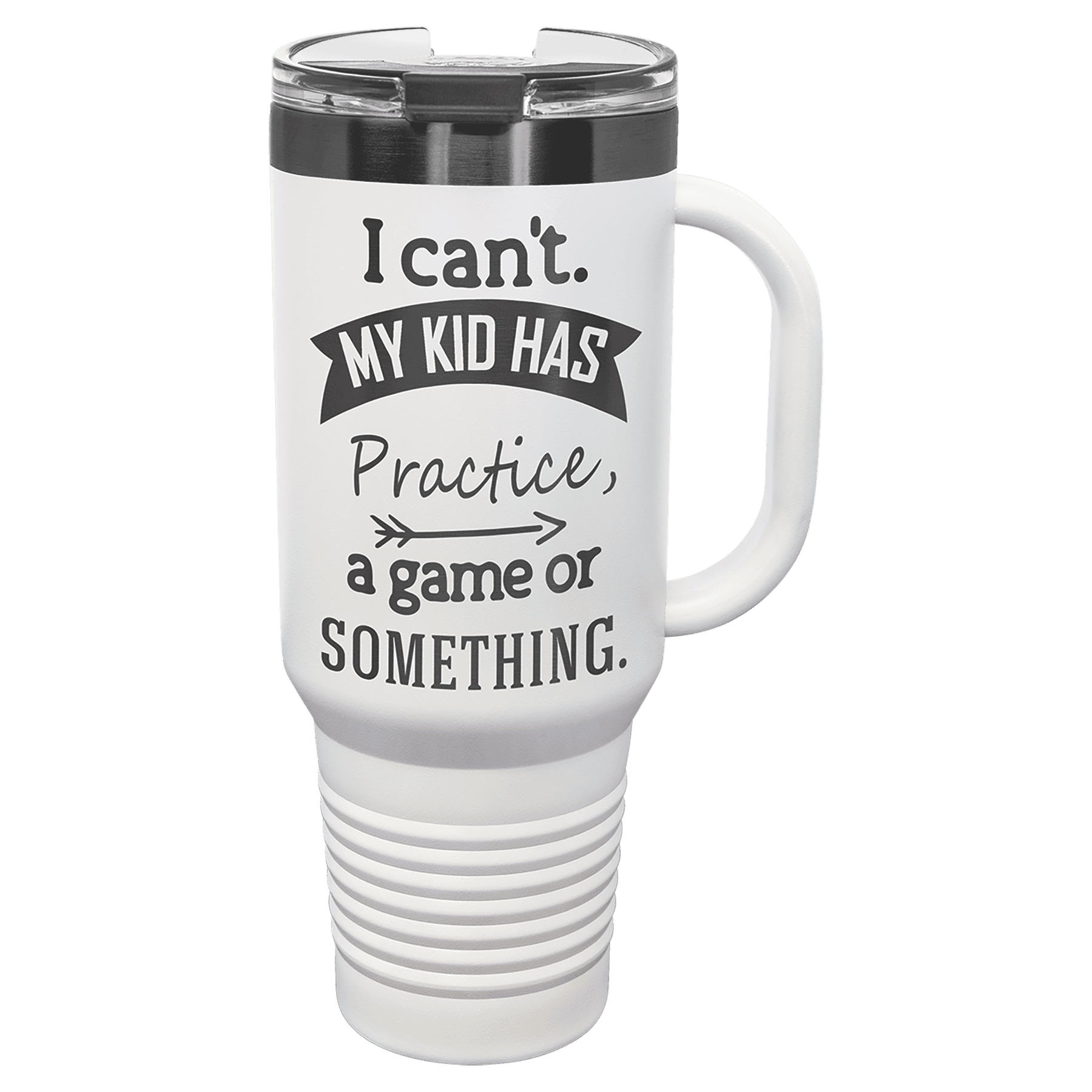 40 oz. White/Ghost Black ION-Plated Travel Mug with Straw — view 1 of 4