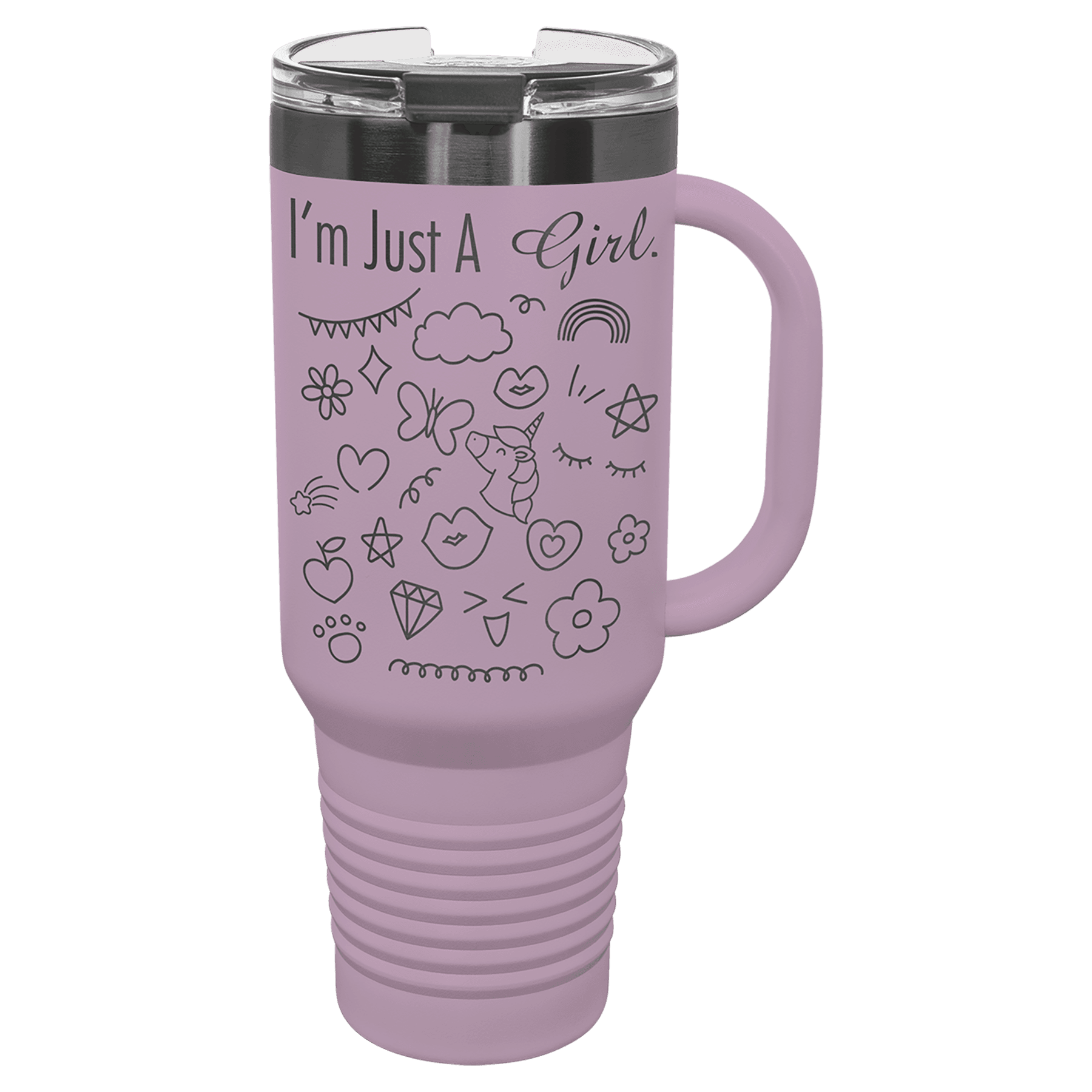 40 oz. Moody Lilac/Ghost Black ION-Plated Travel Mug with Straw — view 1 of 4
