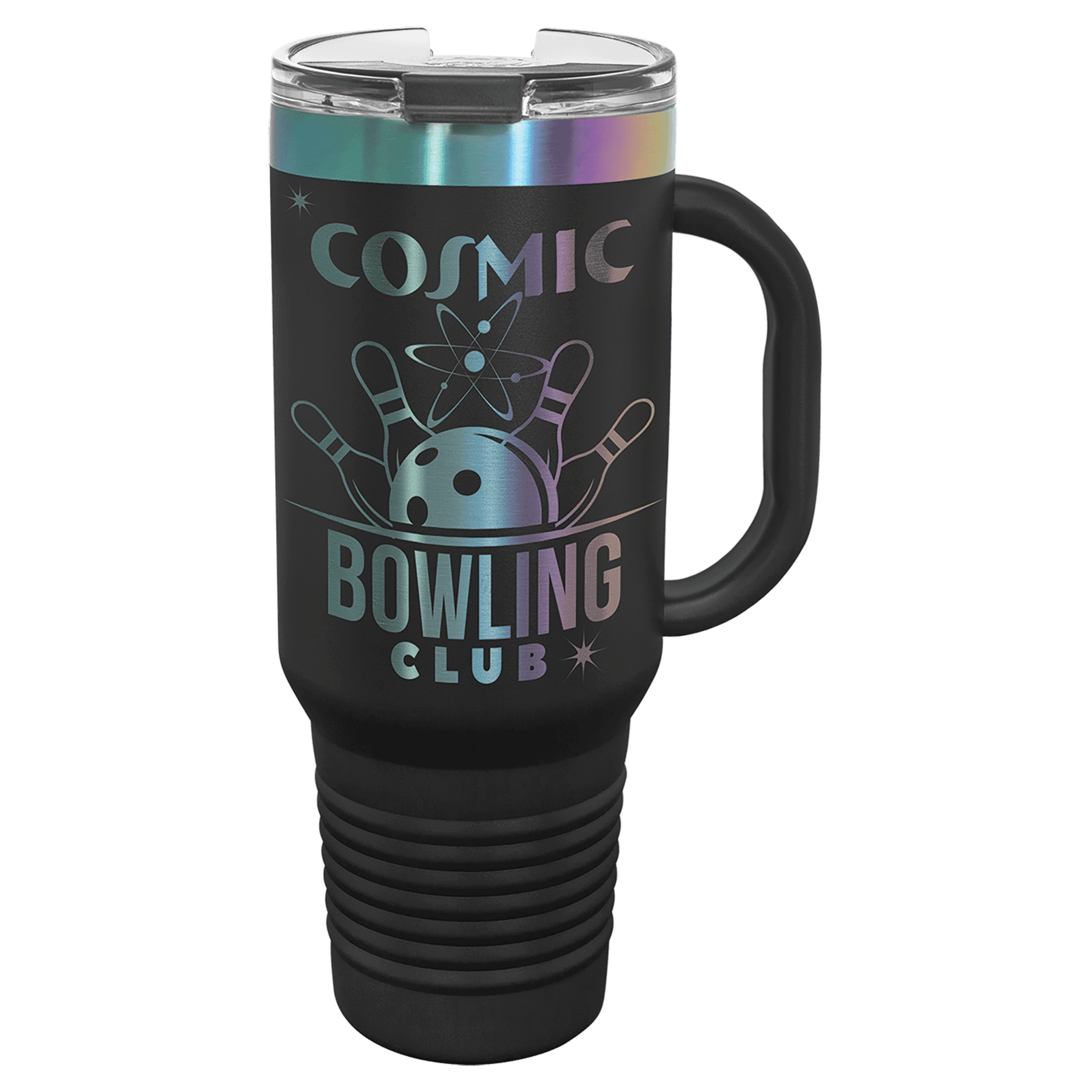 40 oz. Black/Prism ION-Plated Travel Mug with Straw — view 1 of 4