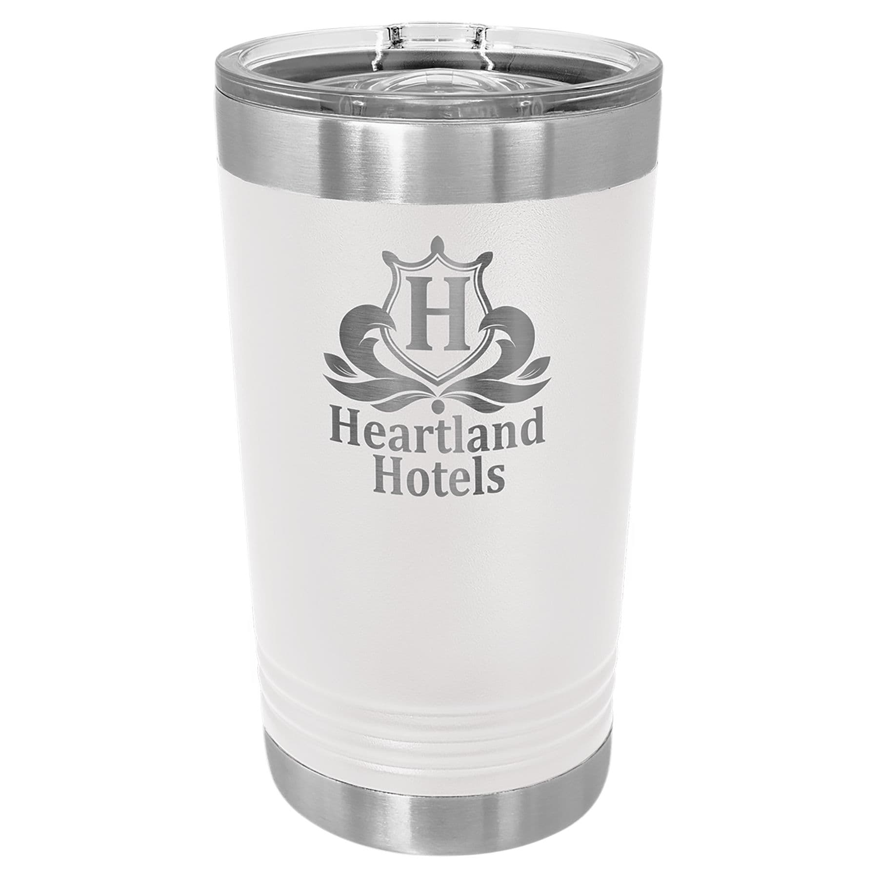 White Pint with Clear Slider Lid — view 1 of 2