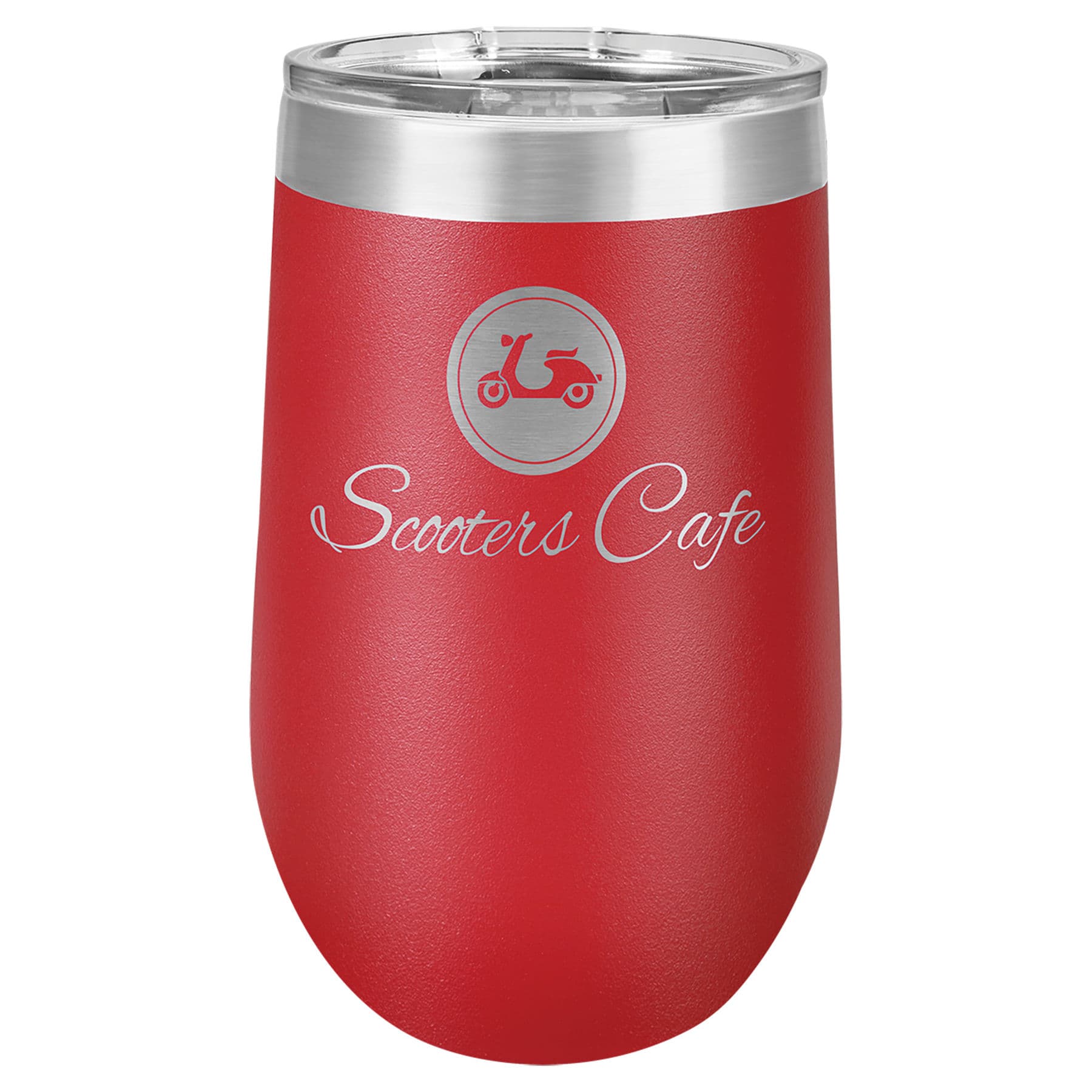 Red 16 oz. Stemless Tumbler with Clear Lid — view 1 of 2
