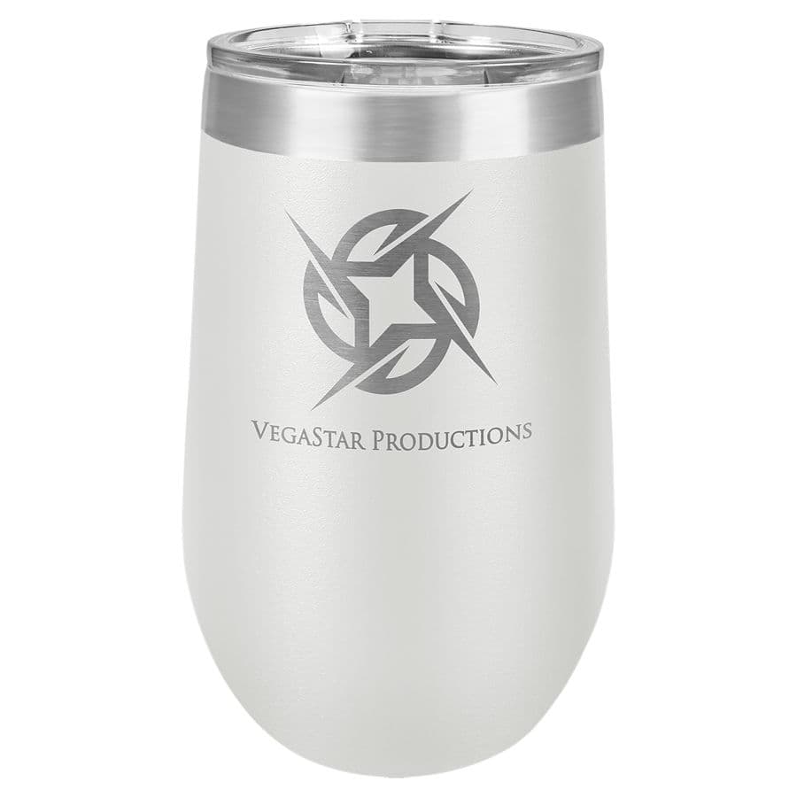 White 16 oz. Stemless Tumbler with Clear Lid — view 1 of 2
