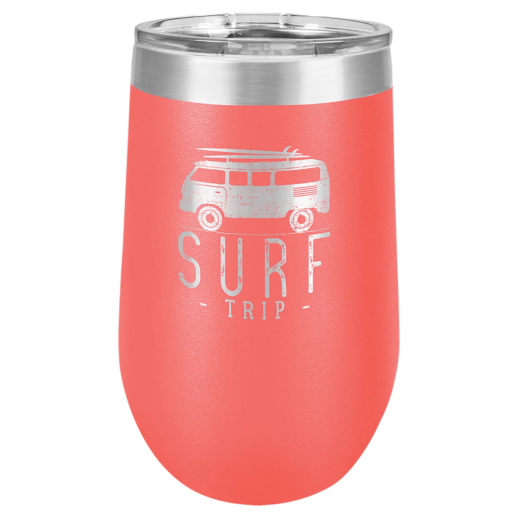 Coral 16 oz. Stemless Tumbler with Clear Lid — view 1 of 2